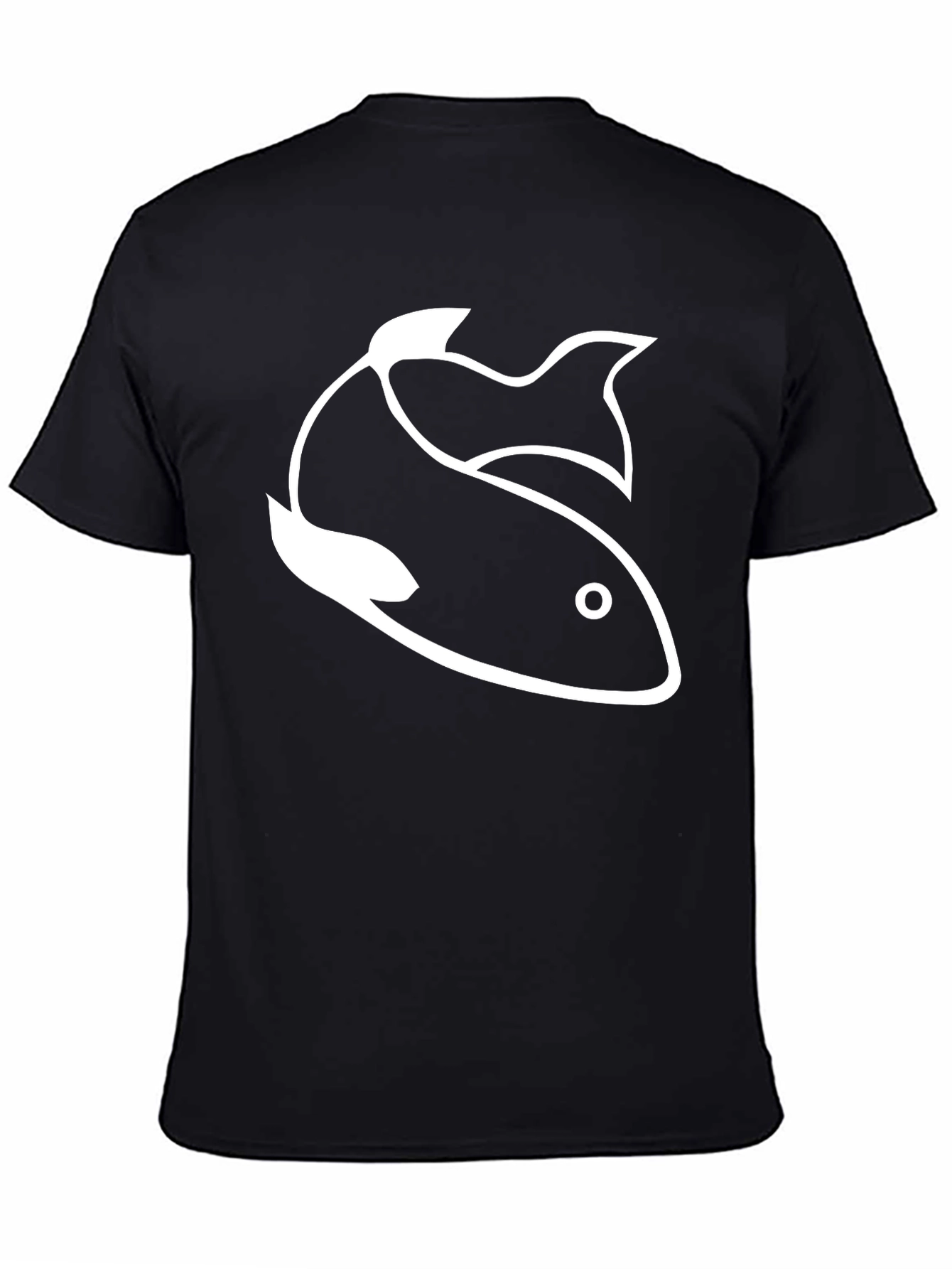 Fish Graphic Tee - Classic Black Cotton T-Shirt
