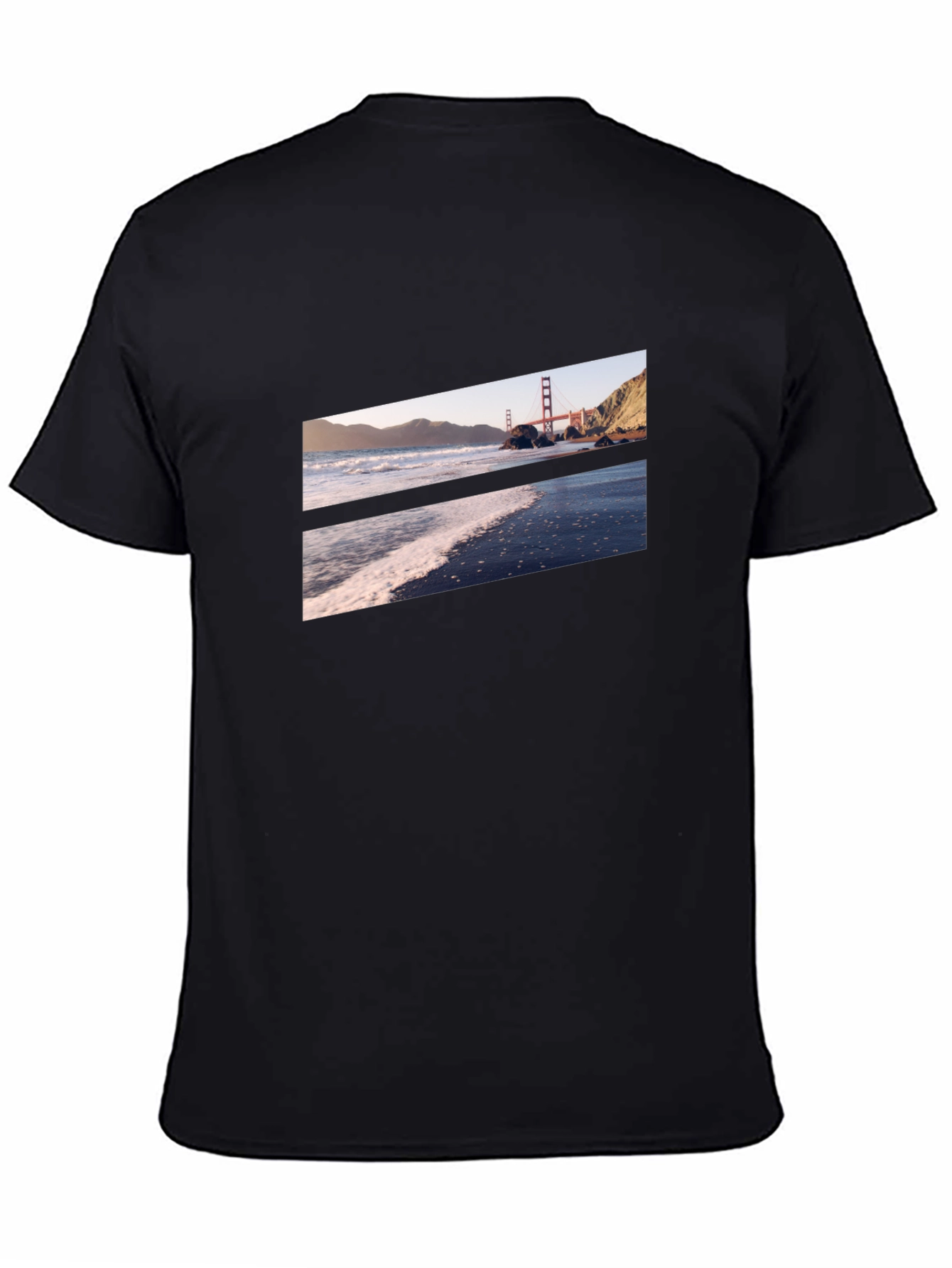 Golden Gate Beach Black Tee