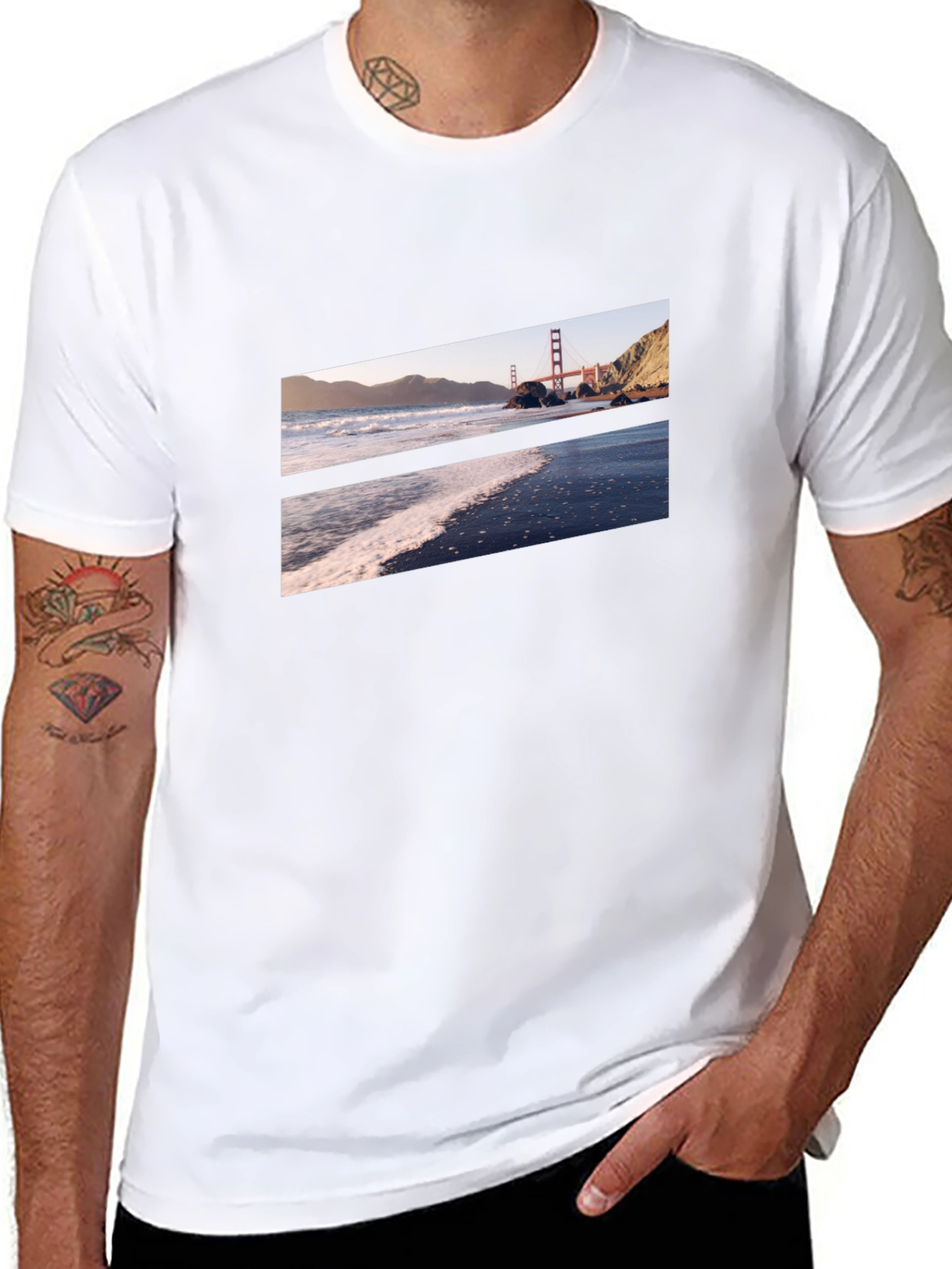 Golden Gate Beach Black Tee