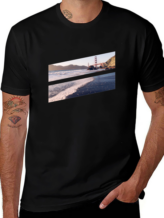 Golden Gate Beach Black Tee