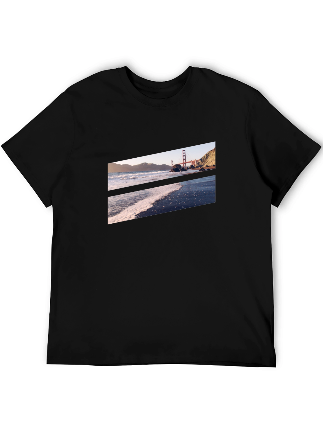 Golden Gate Beach Black Tee