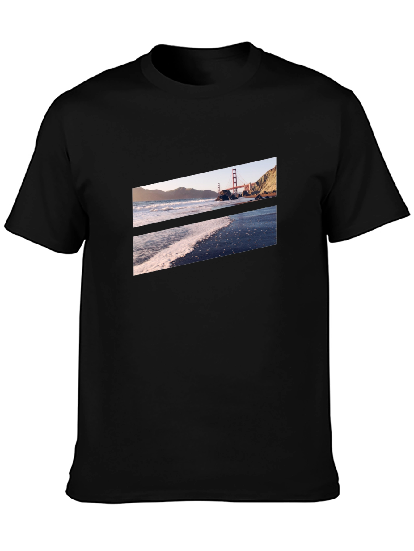 Golden Gate Beach Black Tee