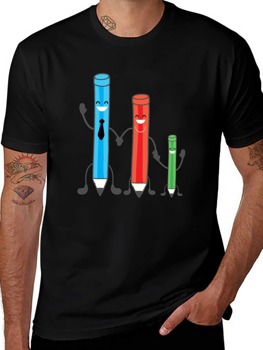Cartoon Pencil Family T-Shirt