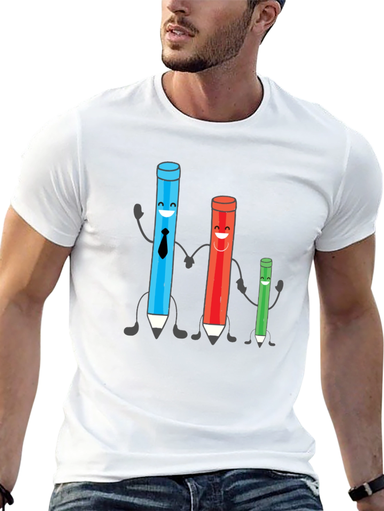Cartoon Pencil Family T-Shirt