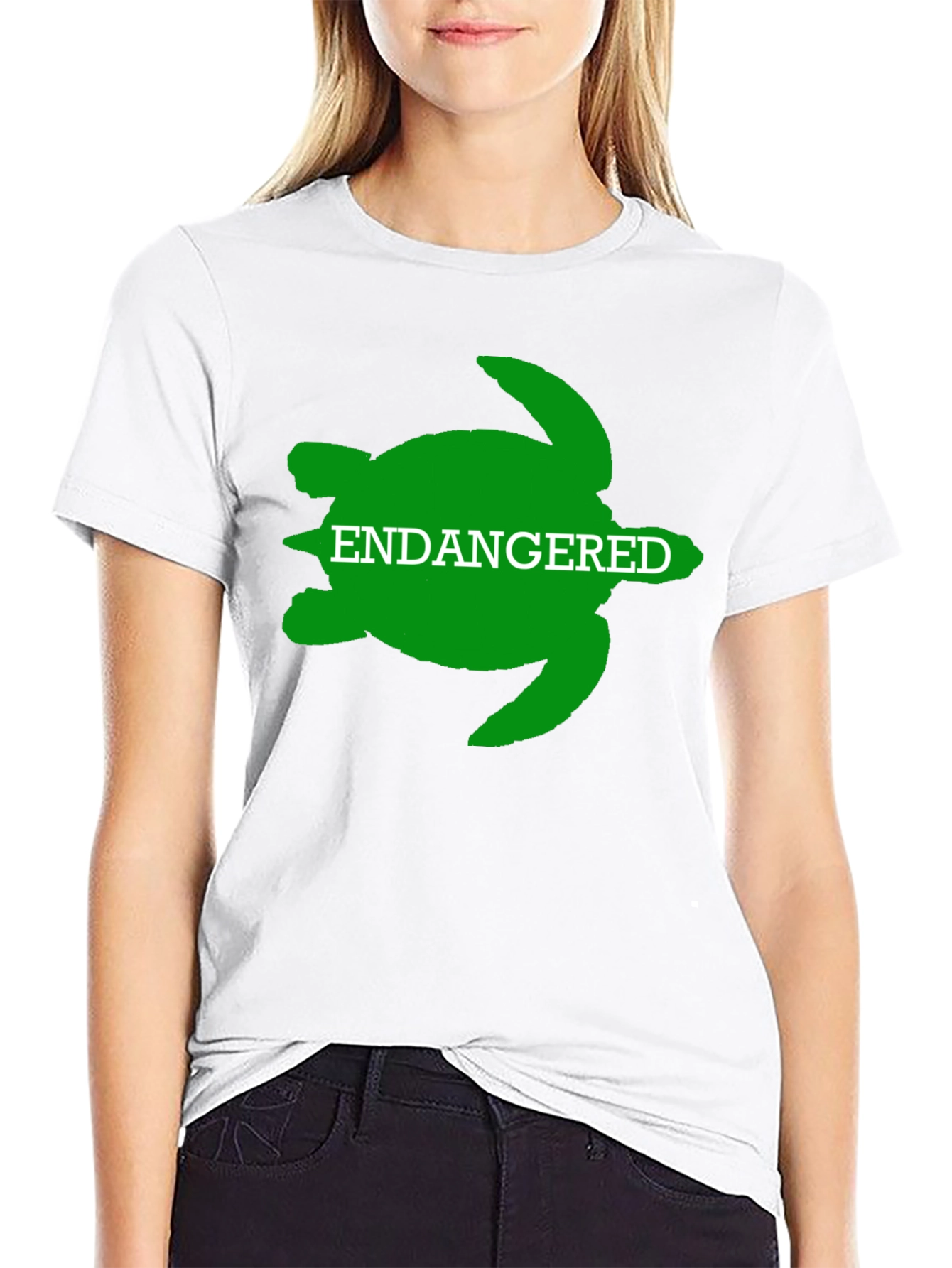 Endangered Turtle Graphic Tee - Black