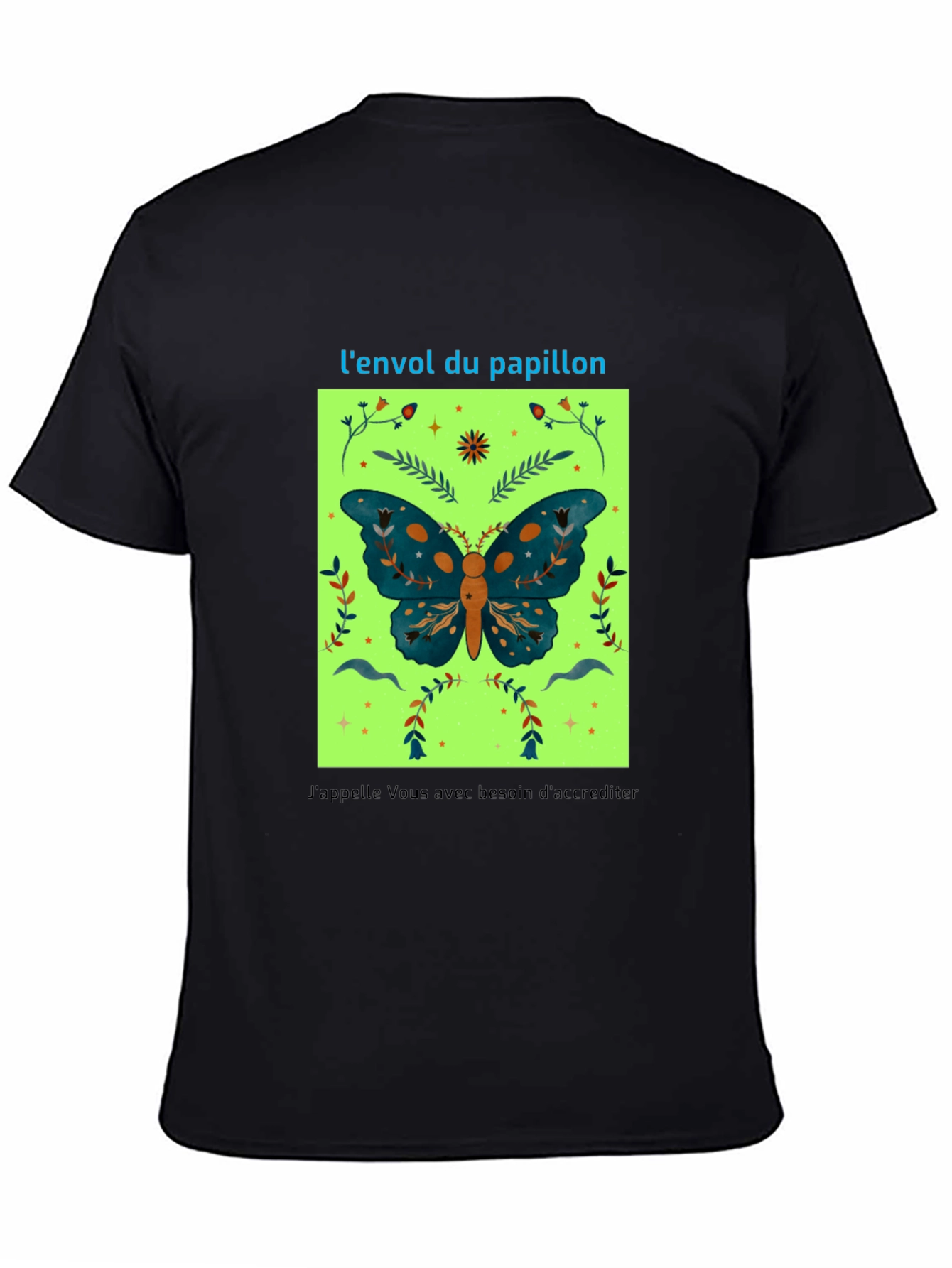 Butterfly Graphic Tee - French Slogan Design