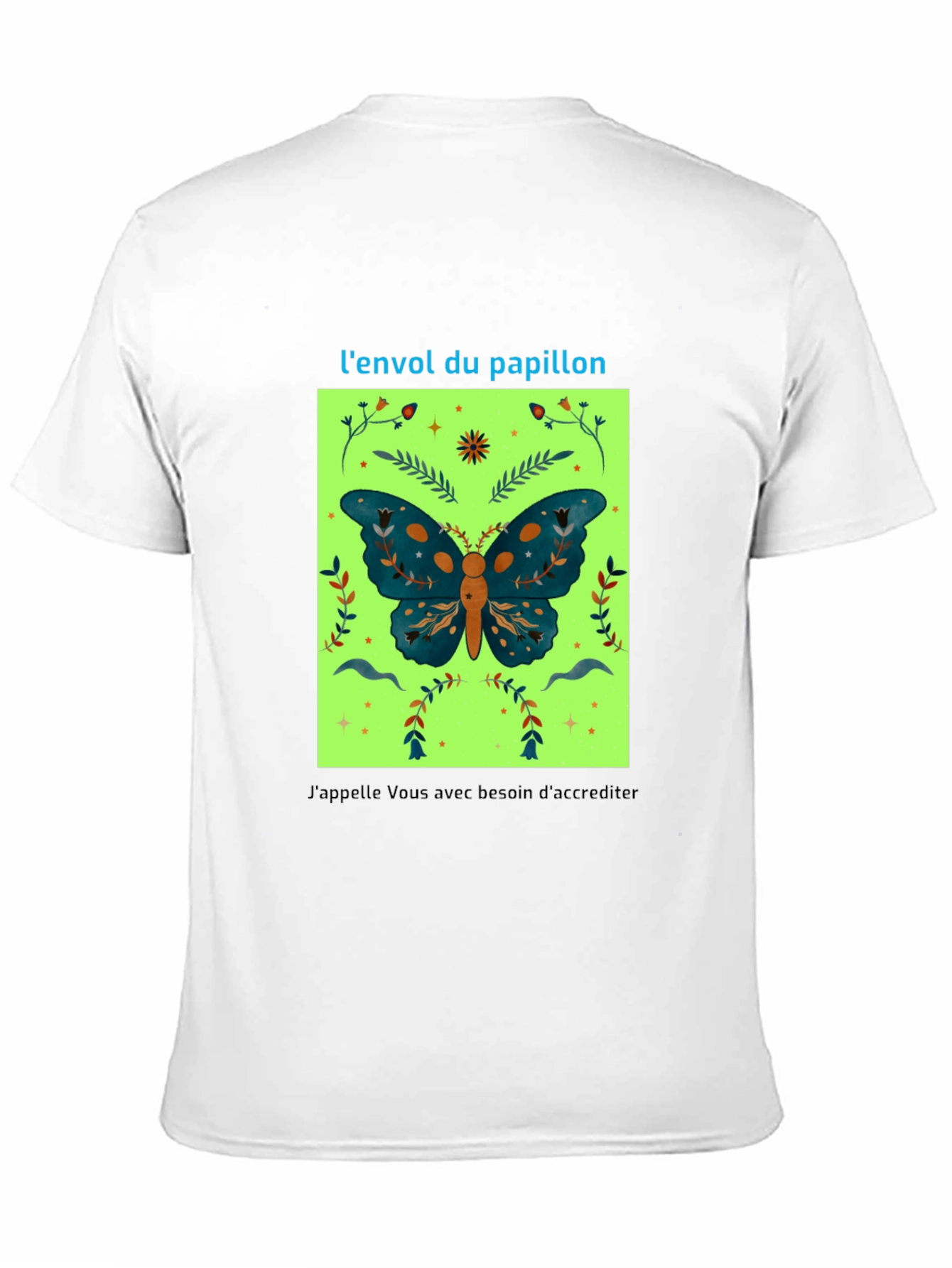 Butterfly Graphic Tee - French Slogan Design