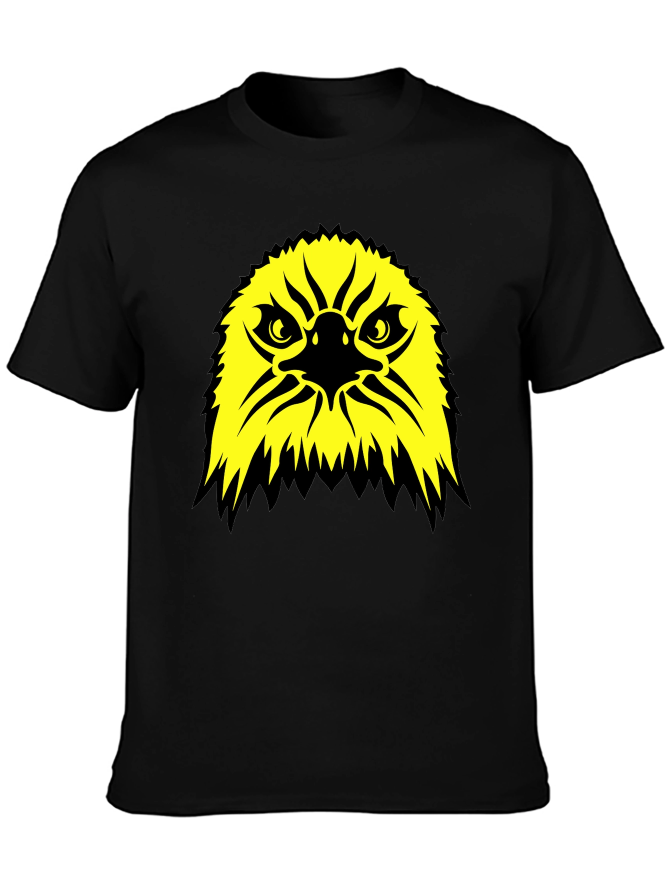 Bold Eagle Graphic Tee - Black Cotton T-Shirt