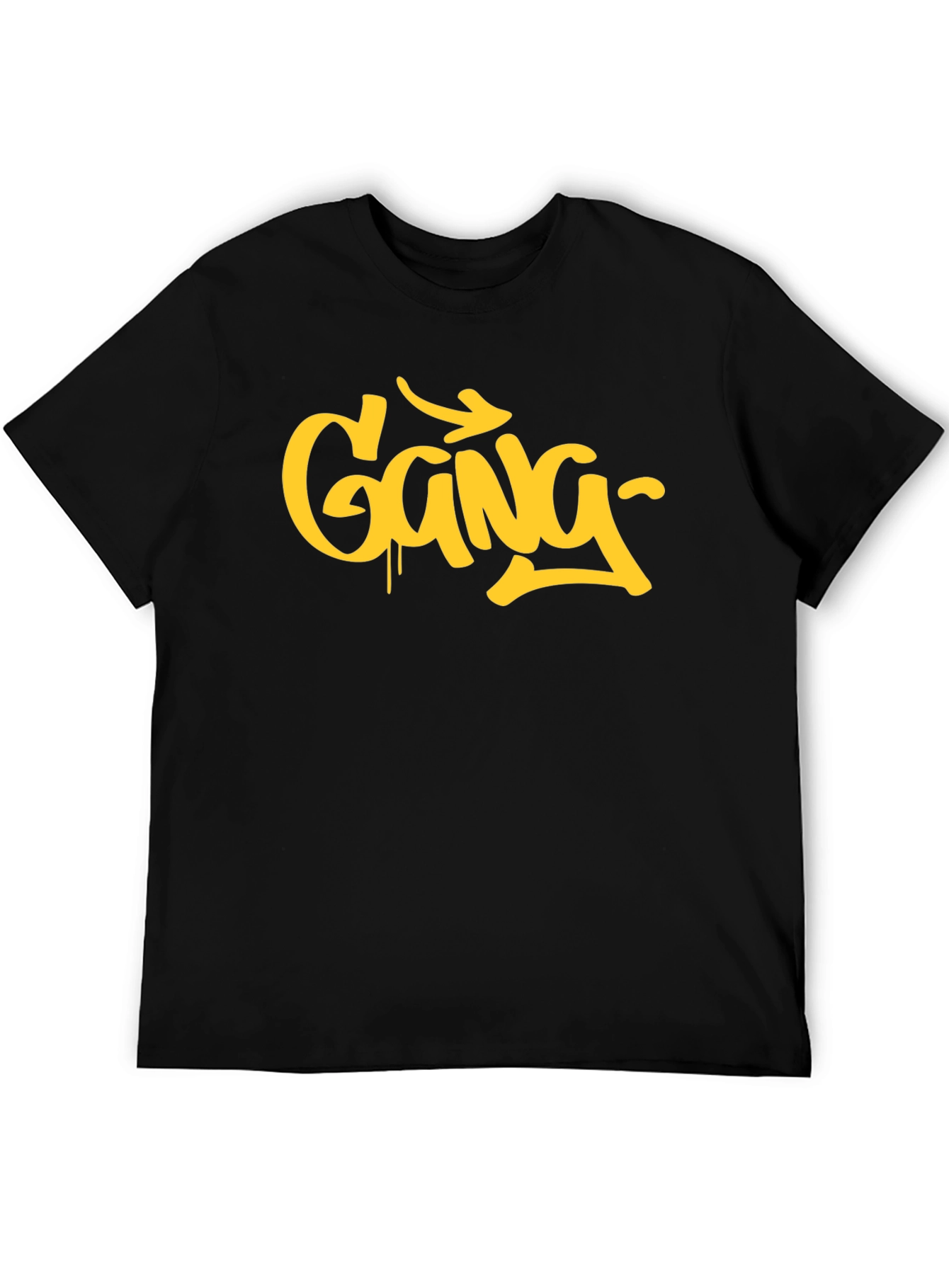 Urban Style Gang Graphic Print Black T-Shirt