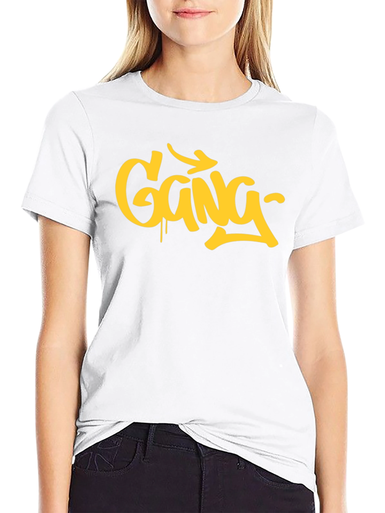 Urban Style Gang Graphic Print Black T-Shirt