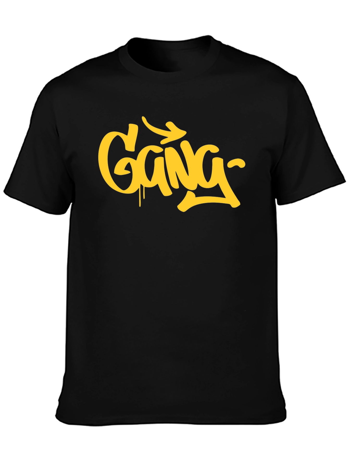 Urban Style Gang Graphic Print Black T-Shirt