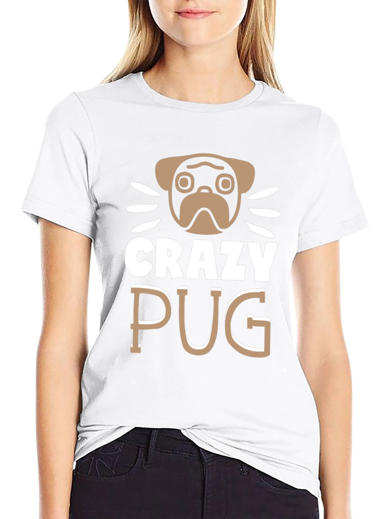 Crazy Pug Graphic Tee - Unisex Cotton T-Shirt