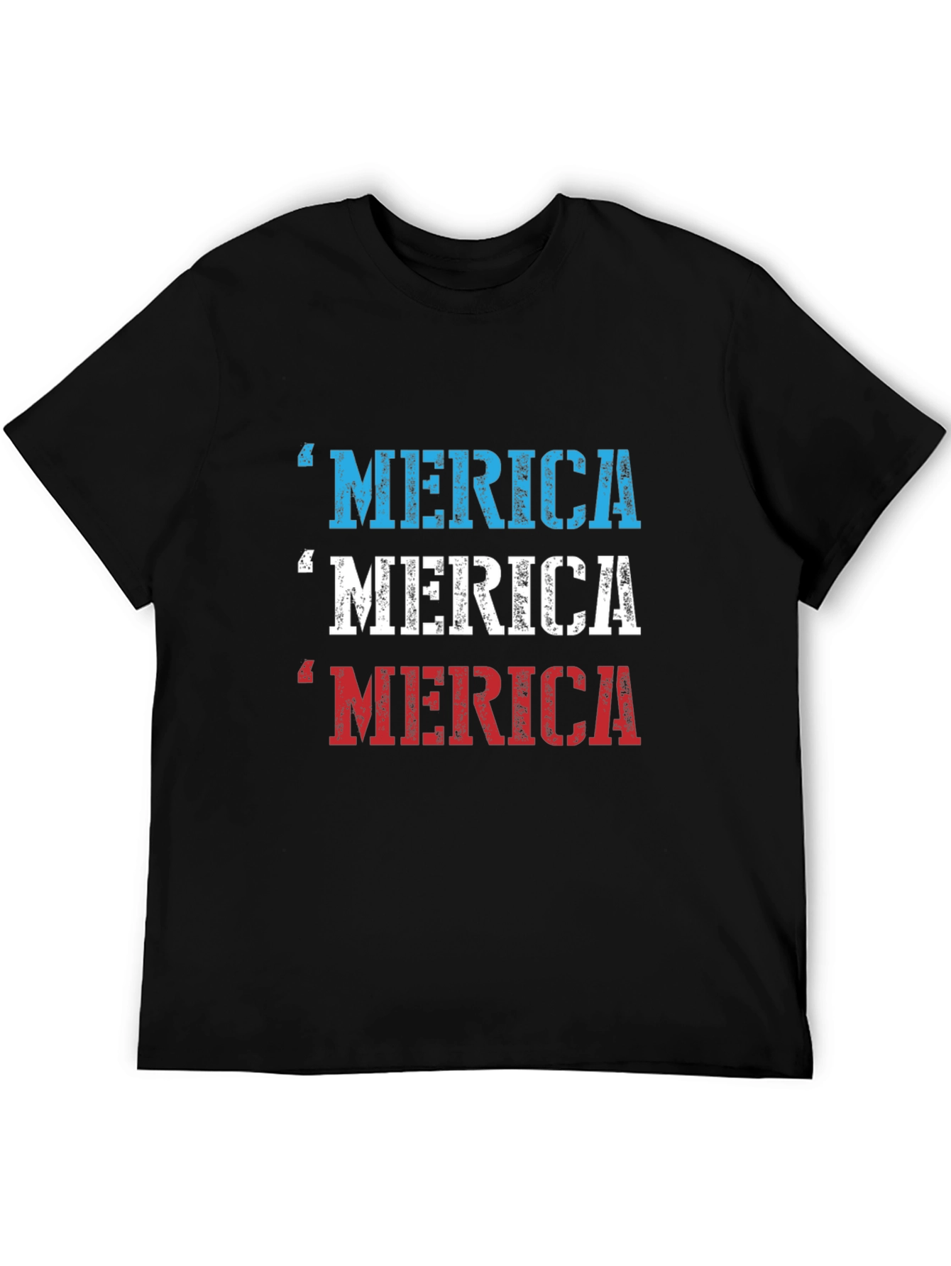 Merica Patriotic Graphic Print T-Shirt