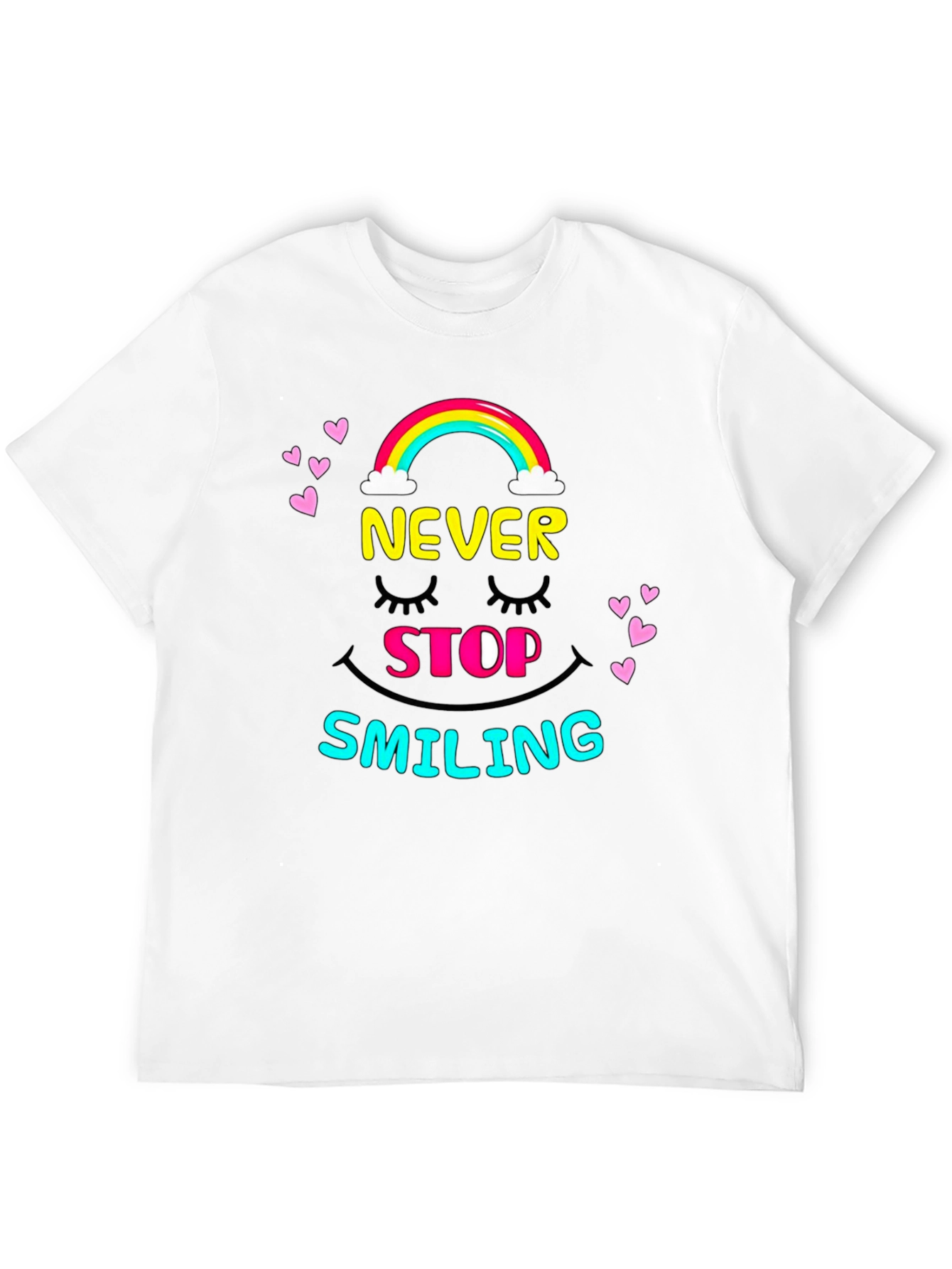 Never Stop Smiling Graphic Tee - Black