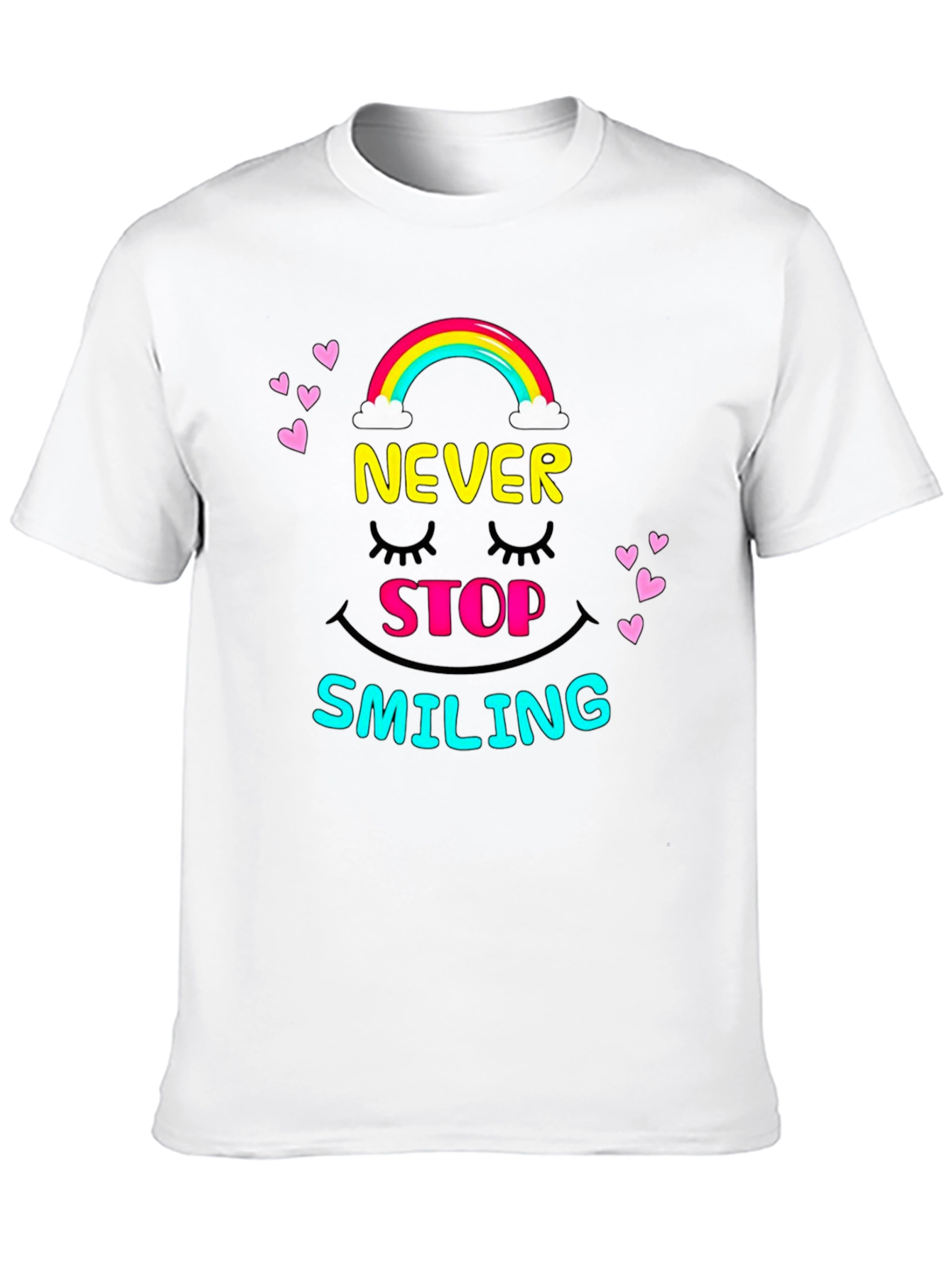Never Stop Smiling Graphic Tee - Black