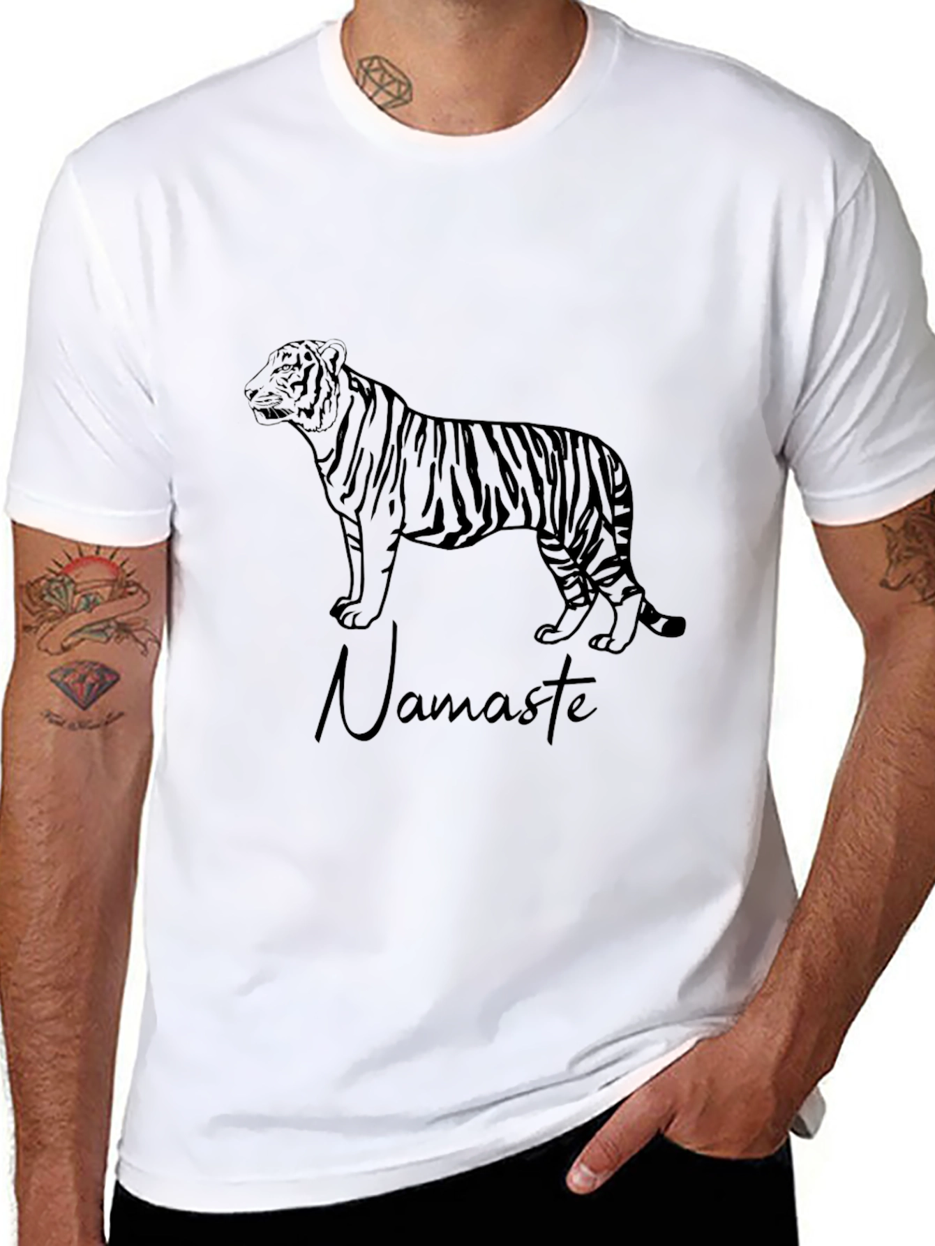 Tiger Namaste Black Graphic Tee