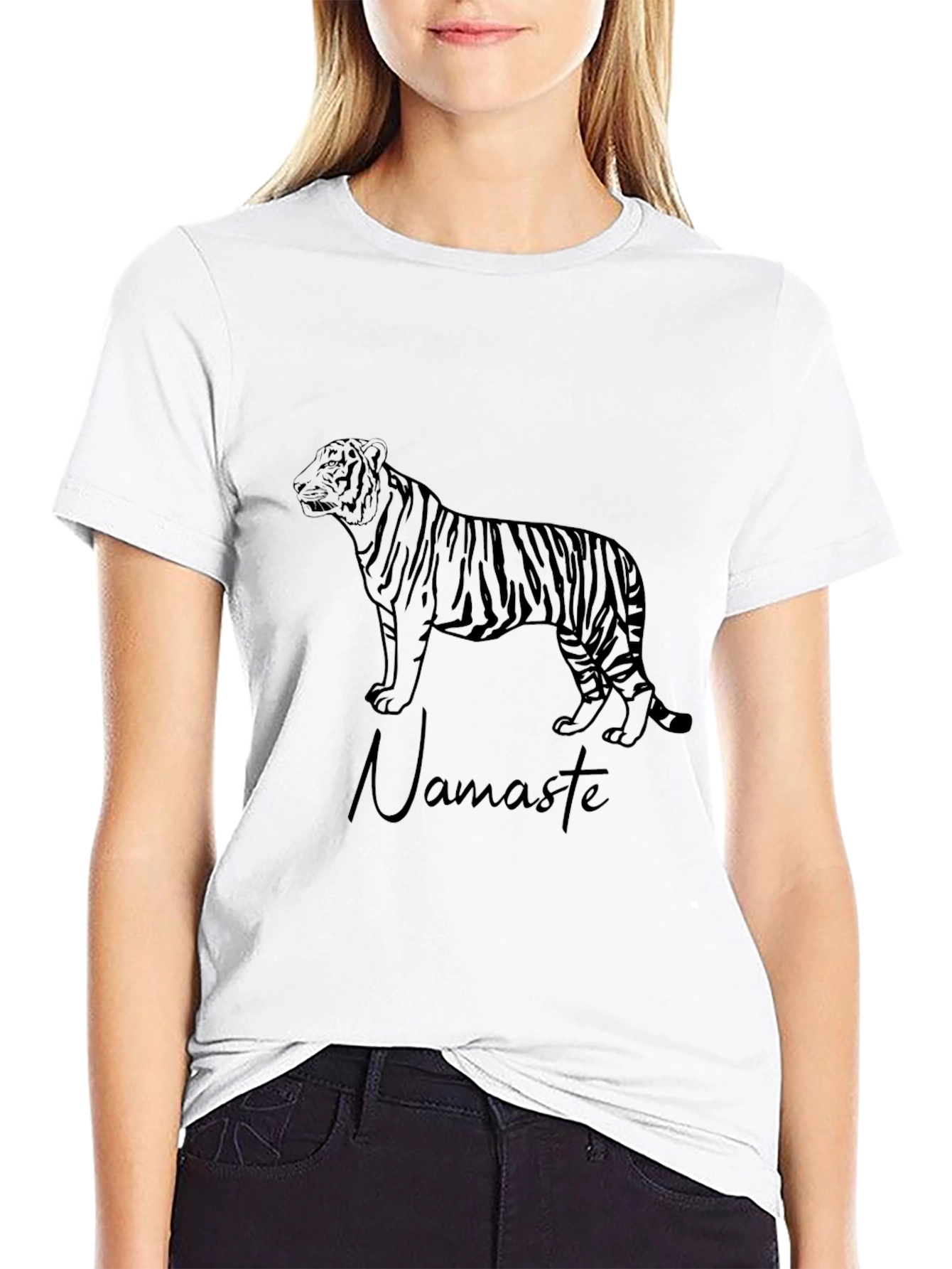 Tiger Namaste Black Graphic Tee