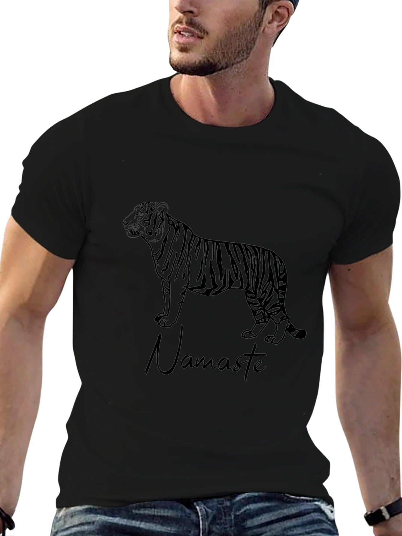 Tiger Namaste Black Graphic Tee