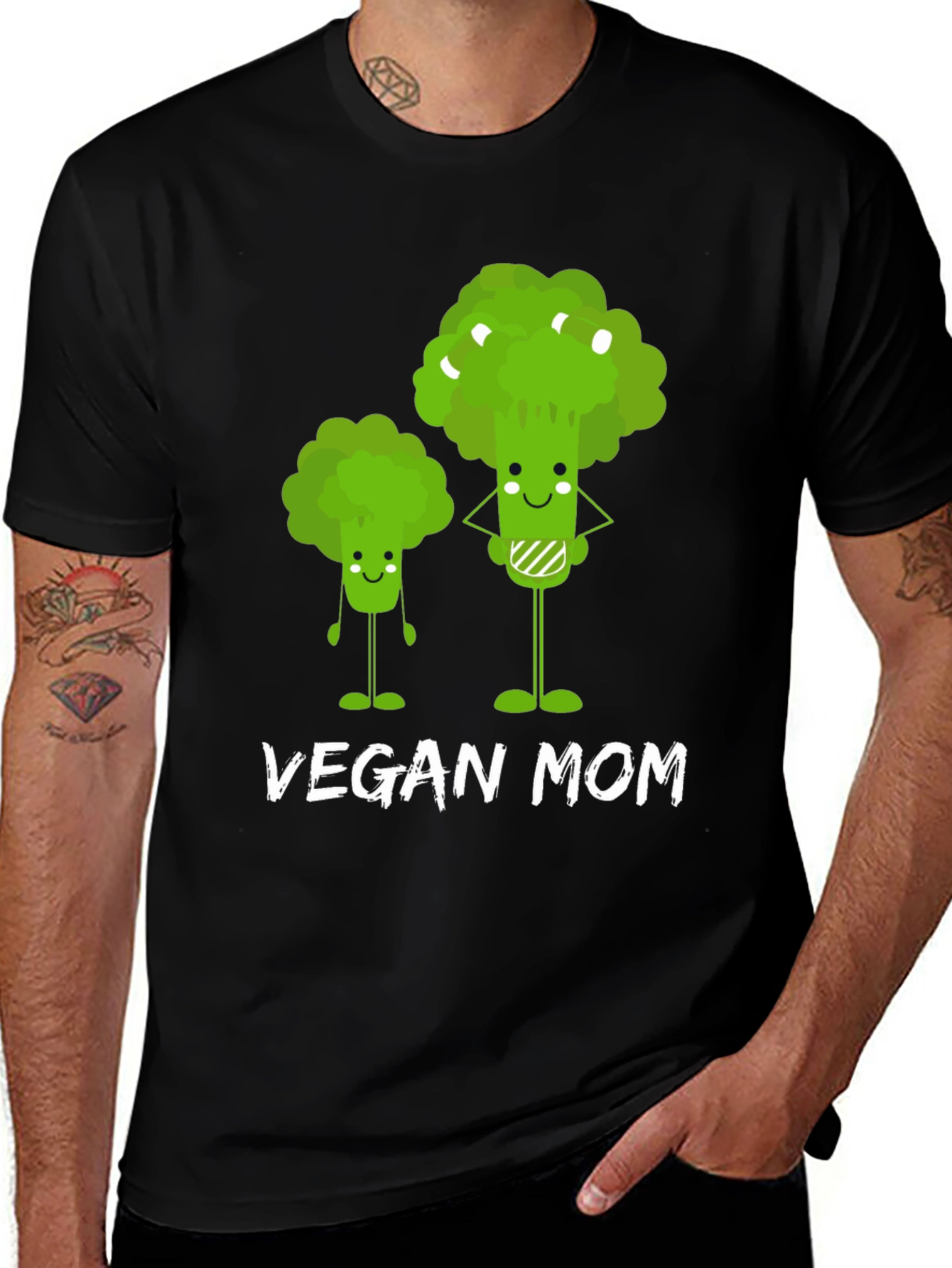 Vegan Mom T-Shirt - Cute Broccoli Design