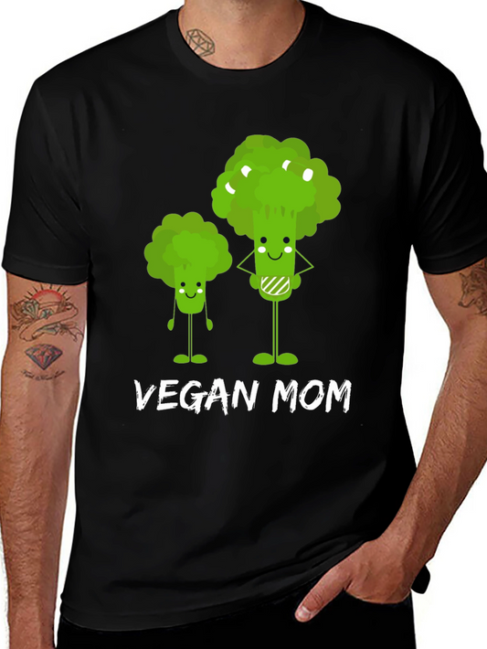 Vegan Mom T-Shirt - Cute Broccoli Design