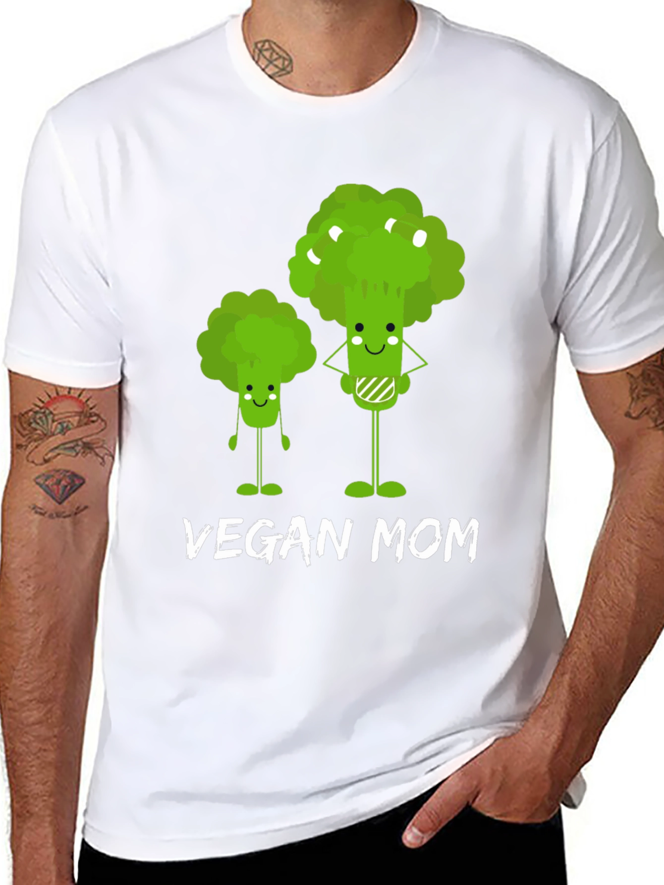 Vegan Mom T-Shirt - Cute Broccoli Design