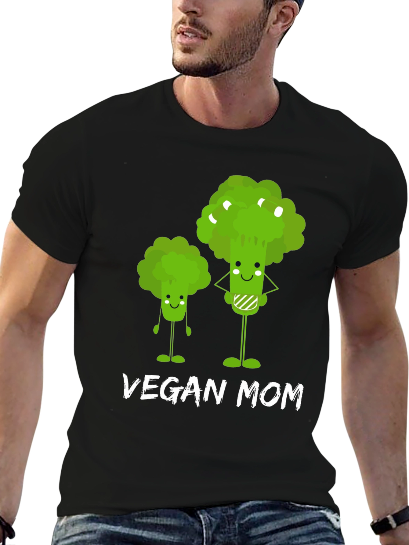 Vegan Mom T-Shirt - Cute Broccoli Design