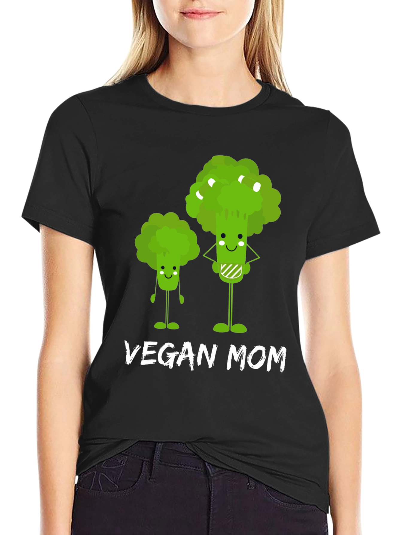 Vegan Mom T-Shirt - Cute Broccoli Design
