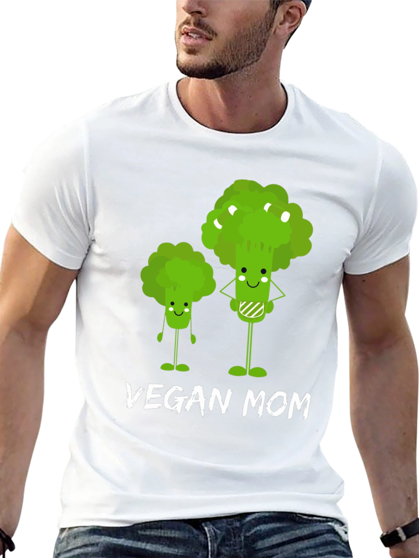 Vegan Mom T-Shirt - Cute Broccoli Design