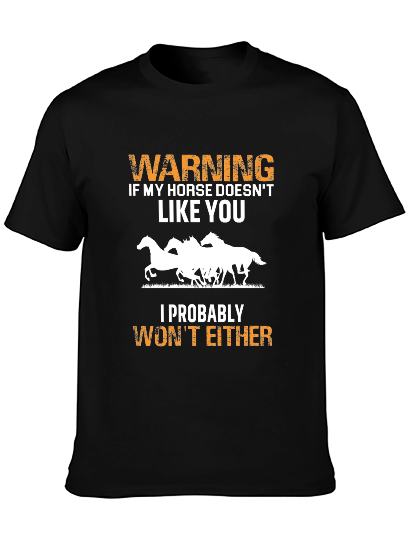 Warning Horse T-Shirt Funny Animal Lover Tee