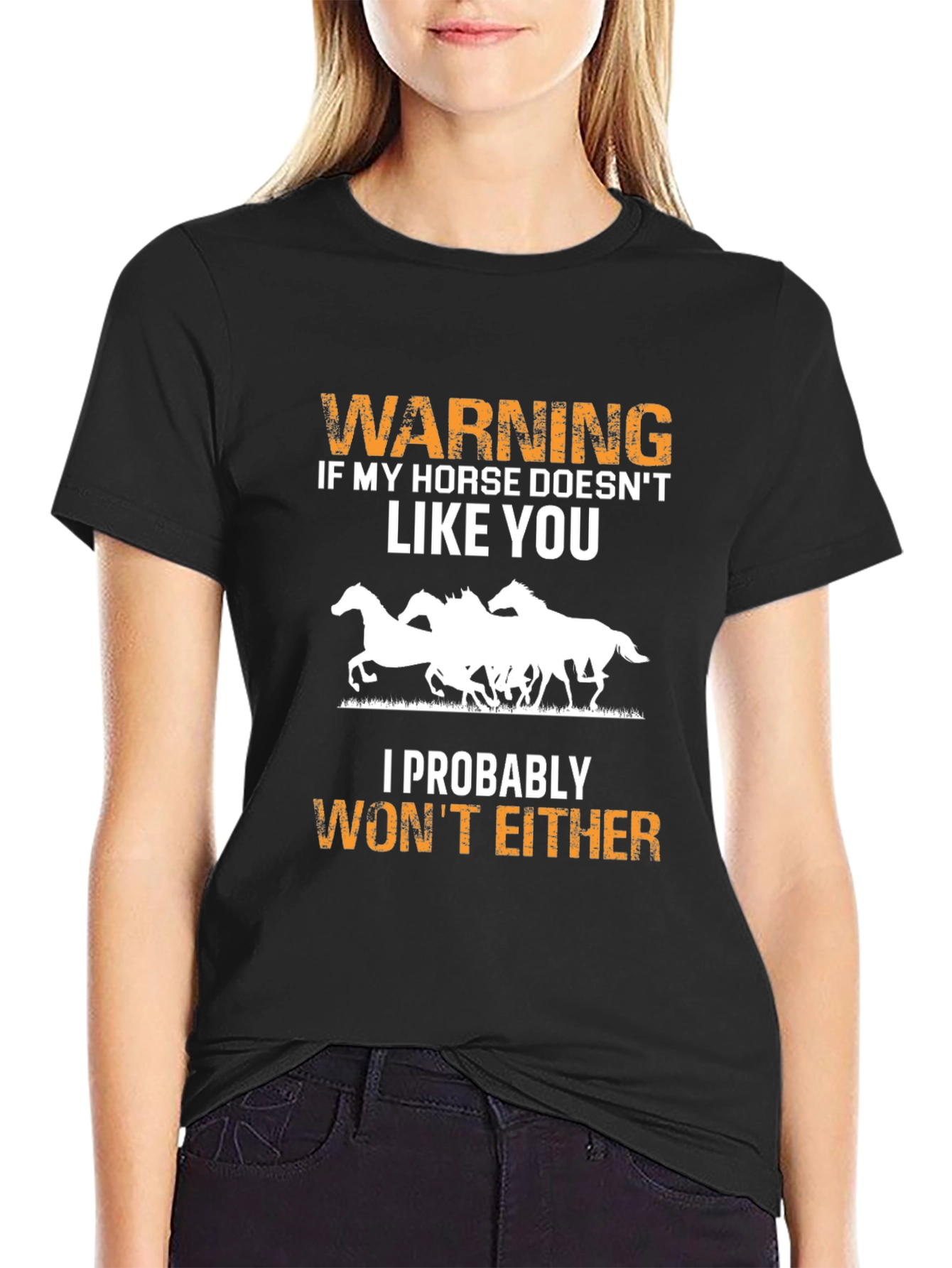 Warning Horse T-Shirt Funny Animal Lover Tee