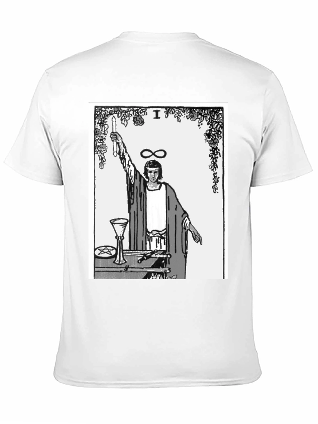 Magician Tarot Card Graphic T-Shirt - Black
