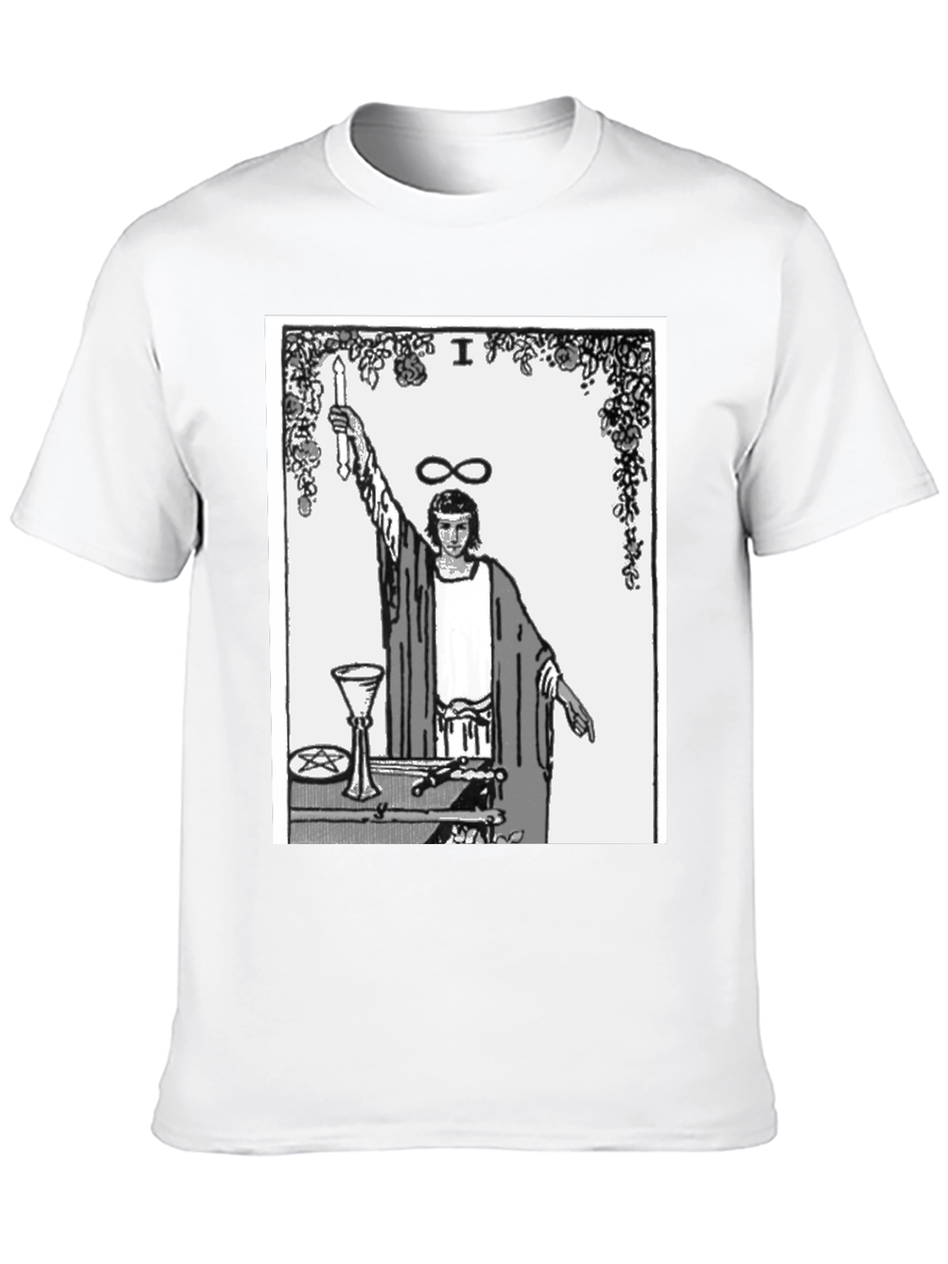 Magician Tarot Card Graphic T-Shirt - Black