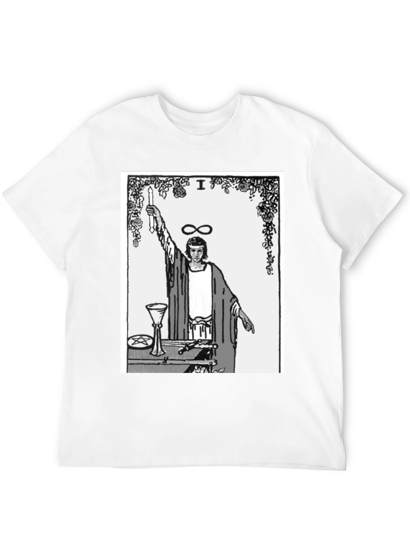 Magician Tarot Card Graphic T-Shirt - Black