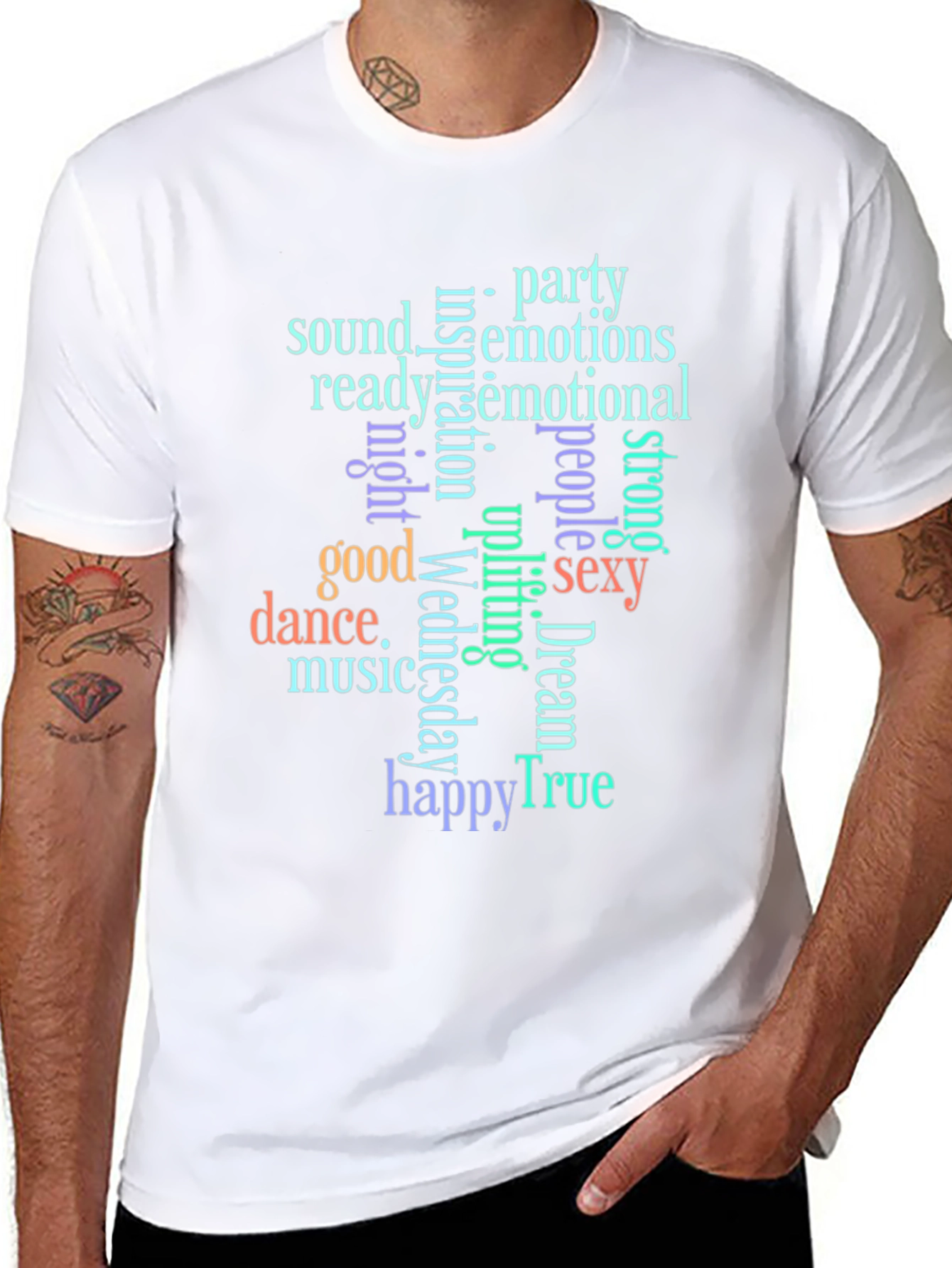 Trendy Word Art Graphic T-Shirt