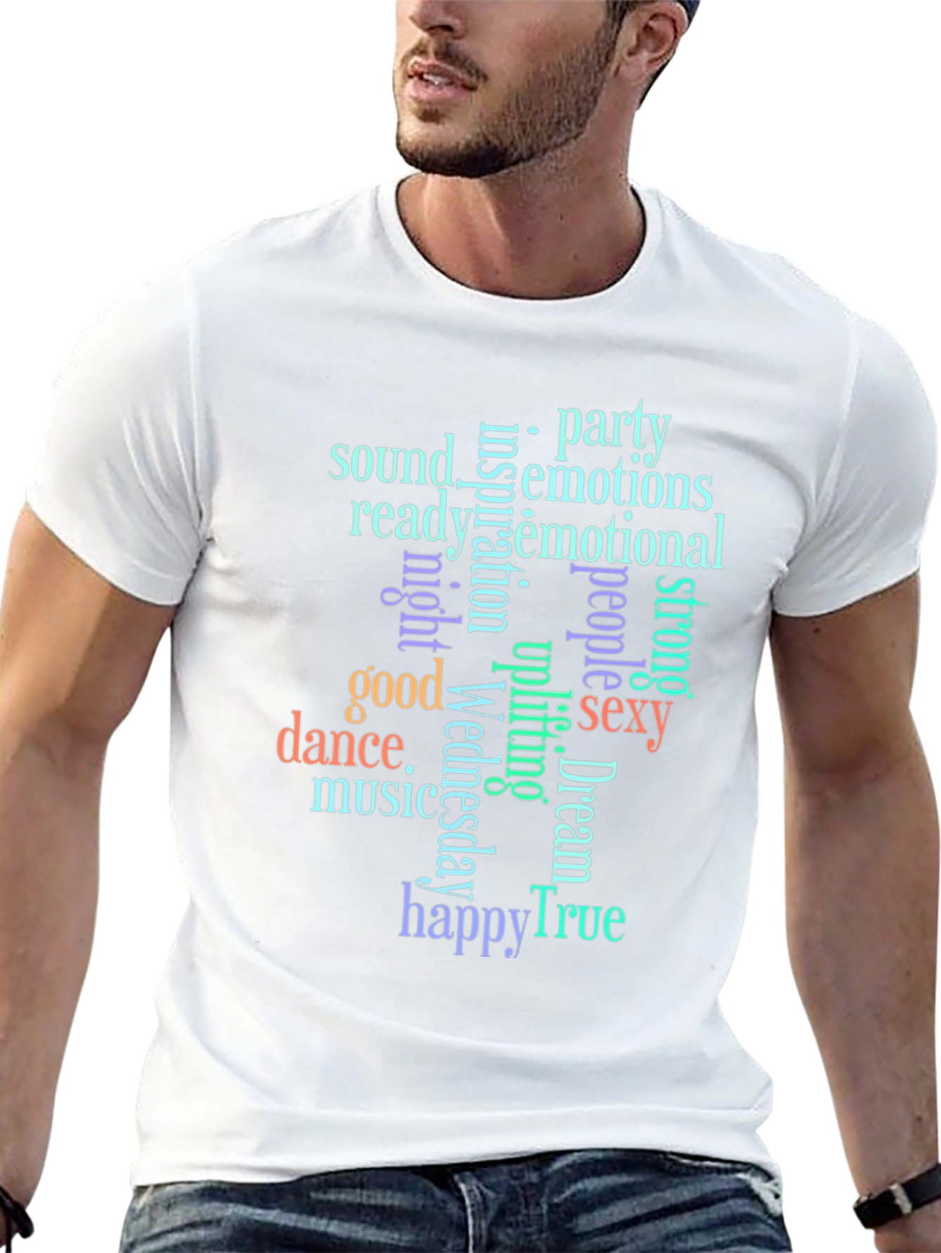 Trendy Word Art Graphic T-Shirt