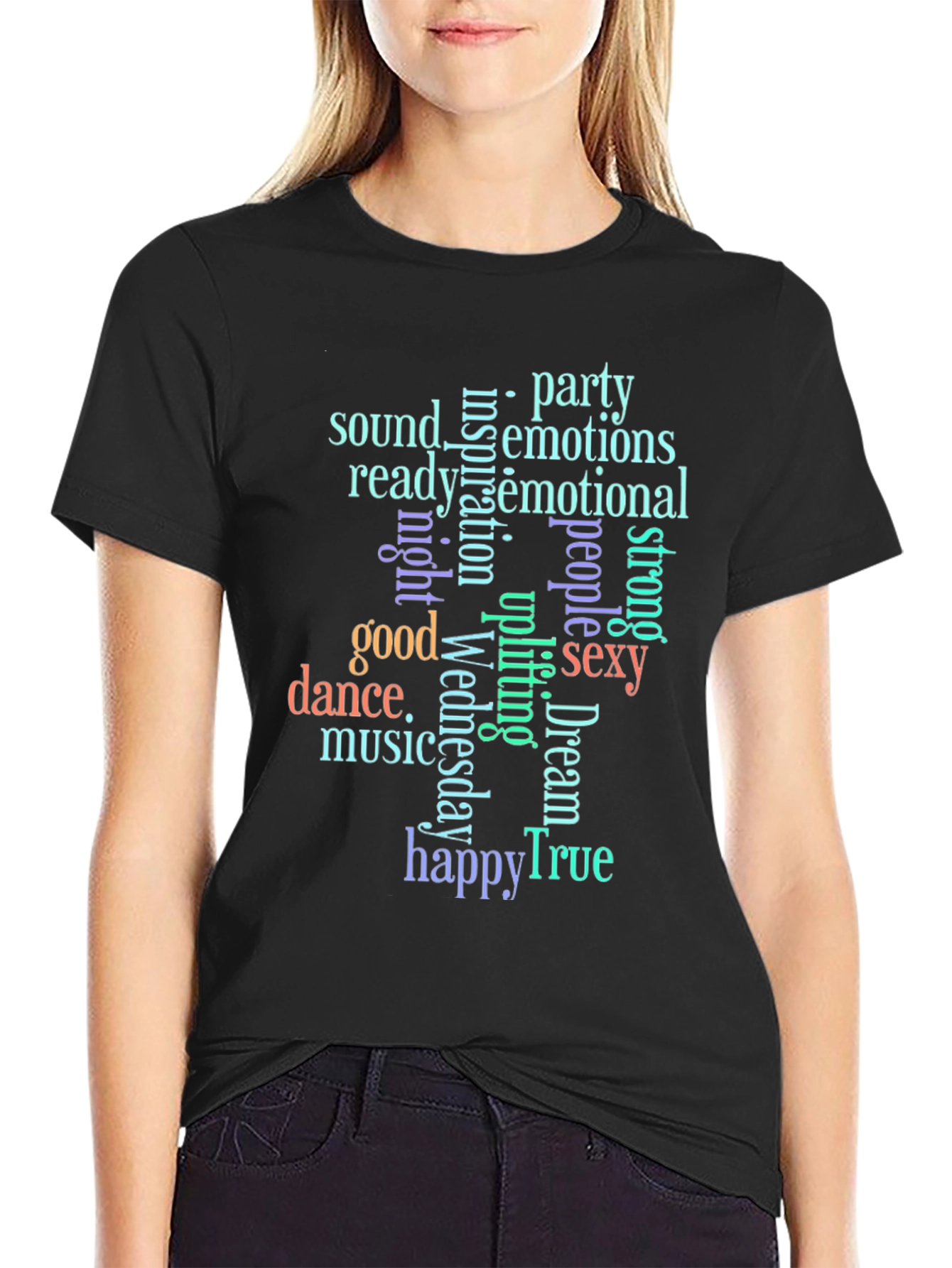 Trendy Word Art Graphic T-Shirt