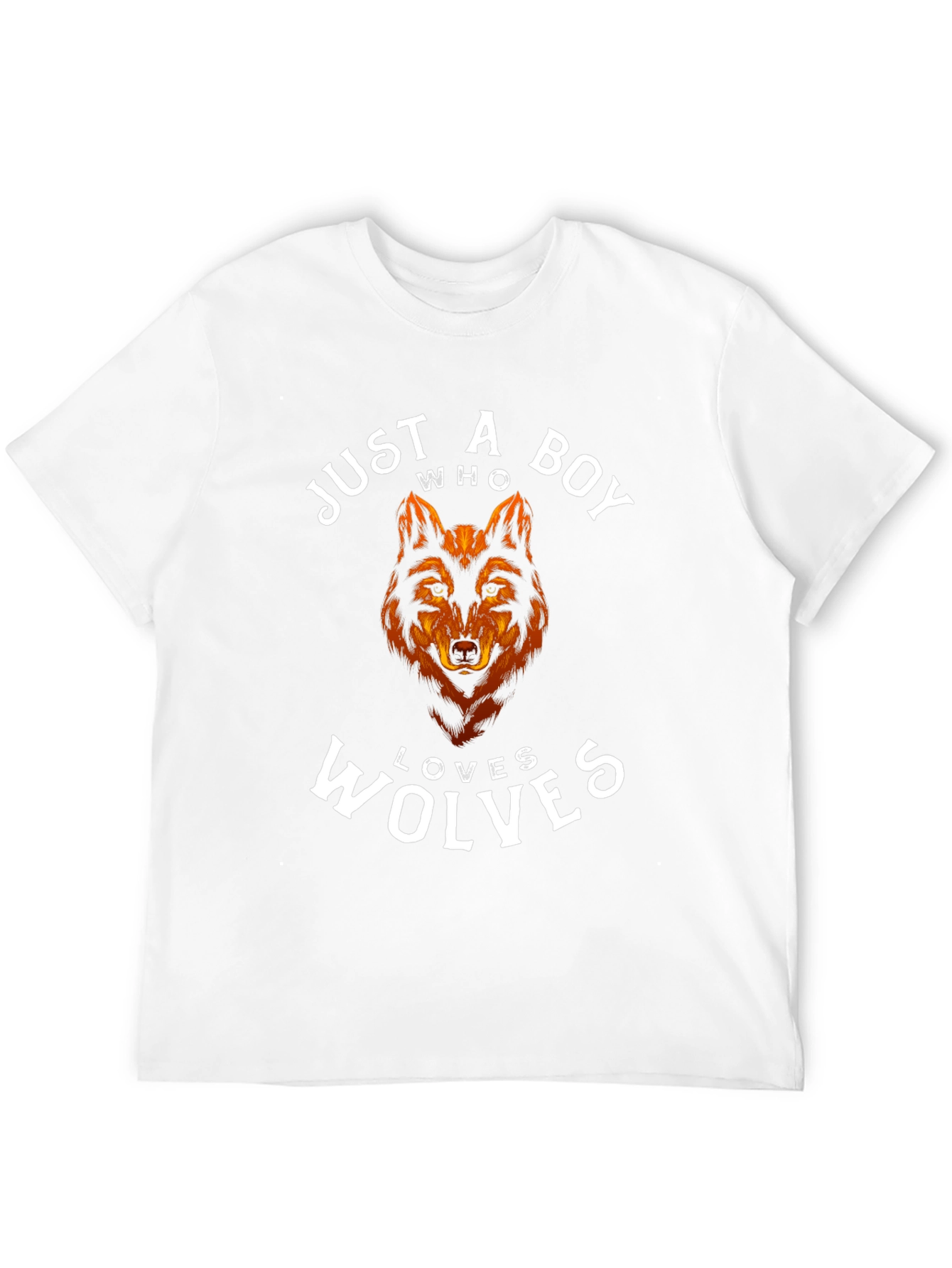 Just a Boy Who Loves Wolves T-Shirt - Black