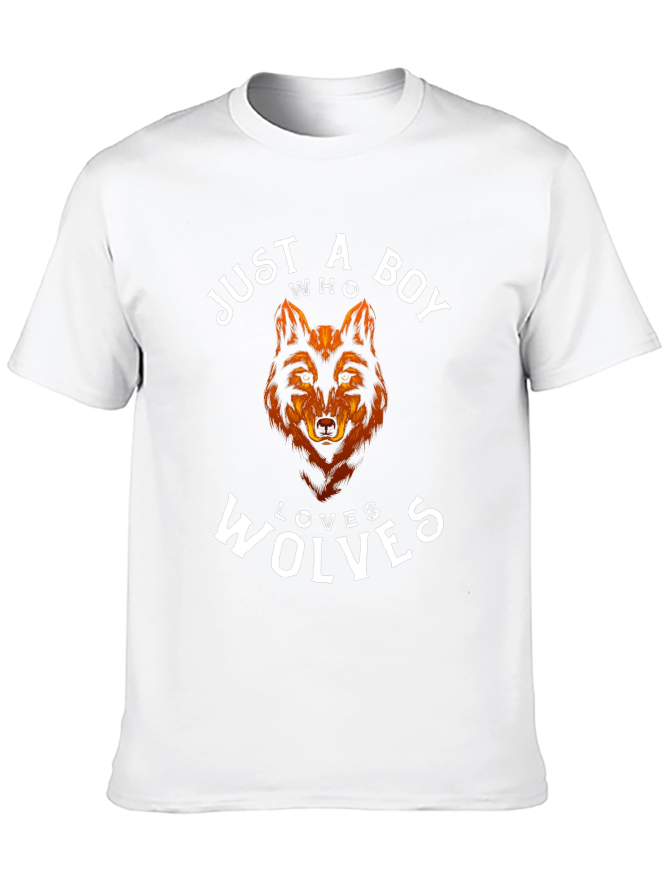 Just a Boy Who Loves Wolves T-Shirt - Black
