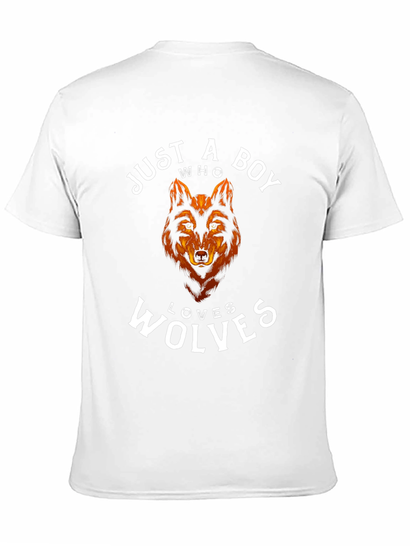 Just a Boy Who Loves Wolves T-Shirt - Black