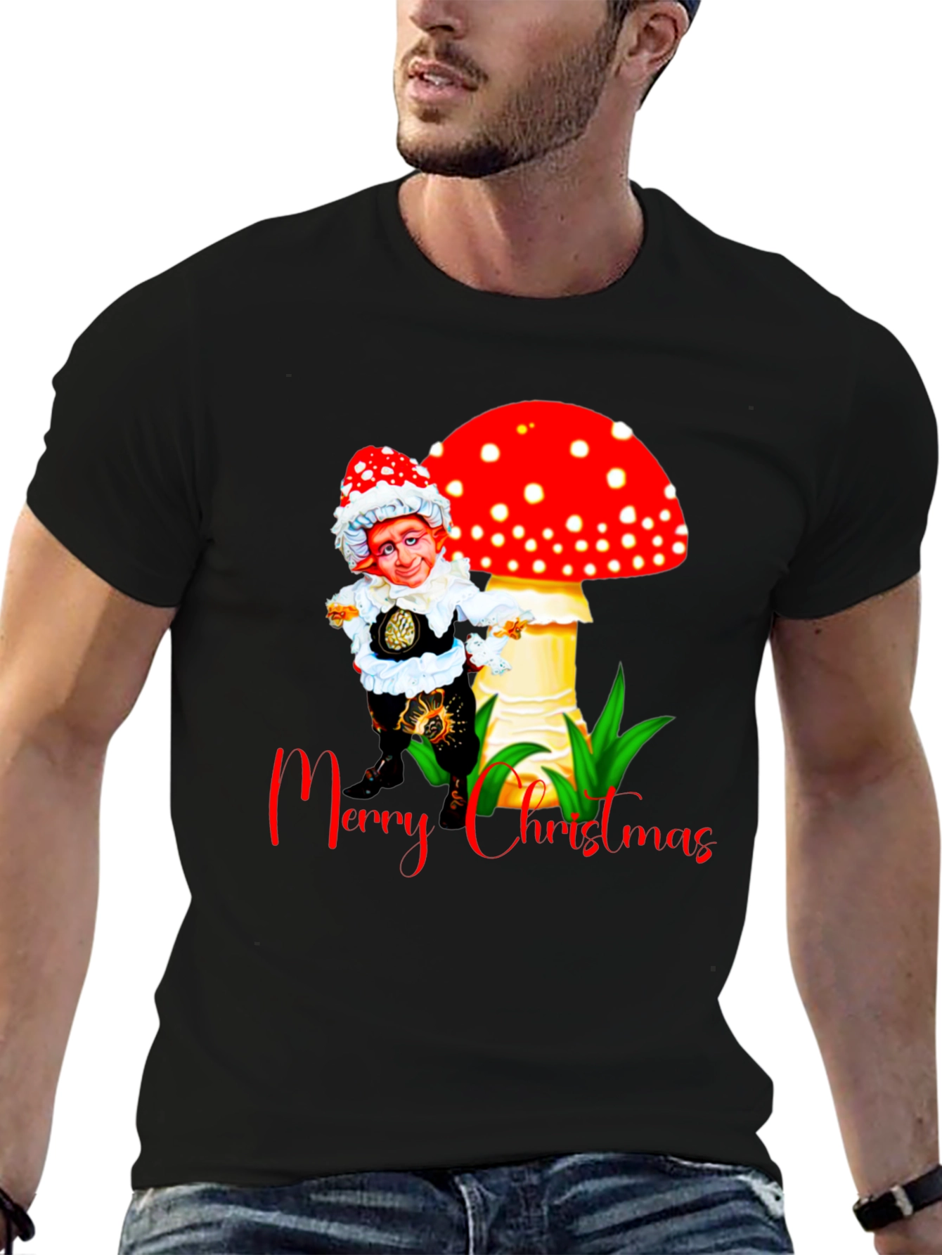 Festive Mushroom Gnome Christmas T-Shirt