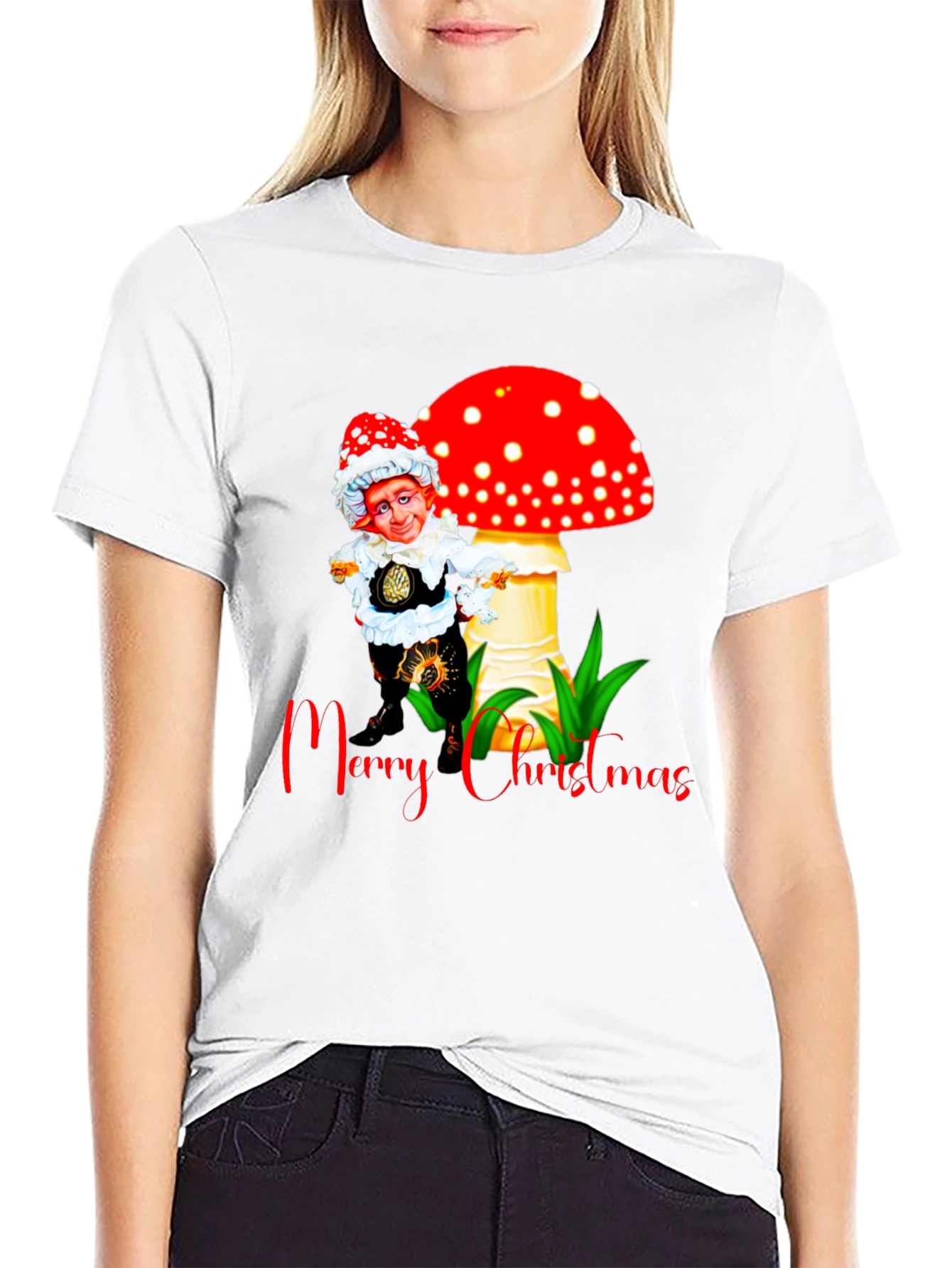 Festive Mushroom Gnome Christmas T-Shirt