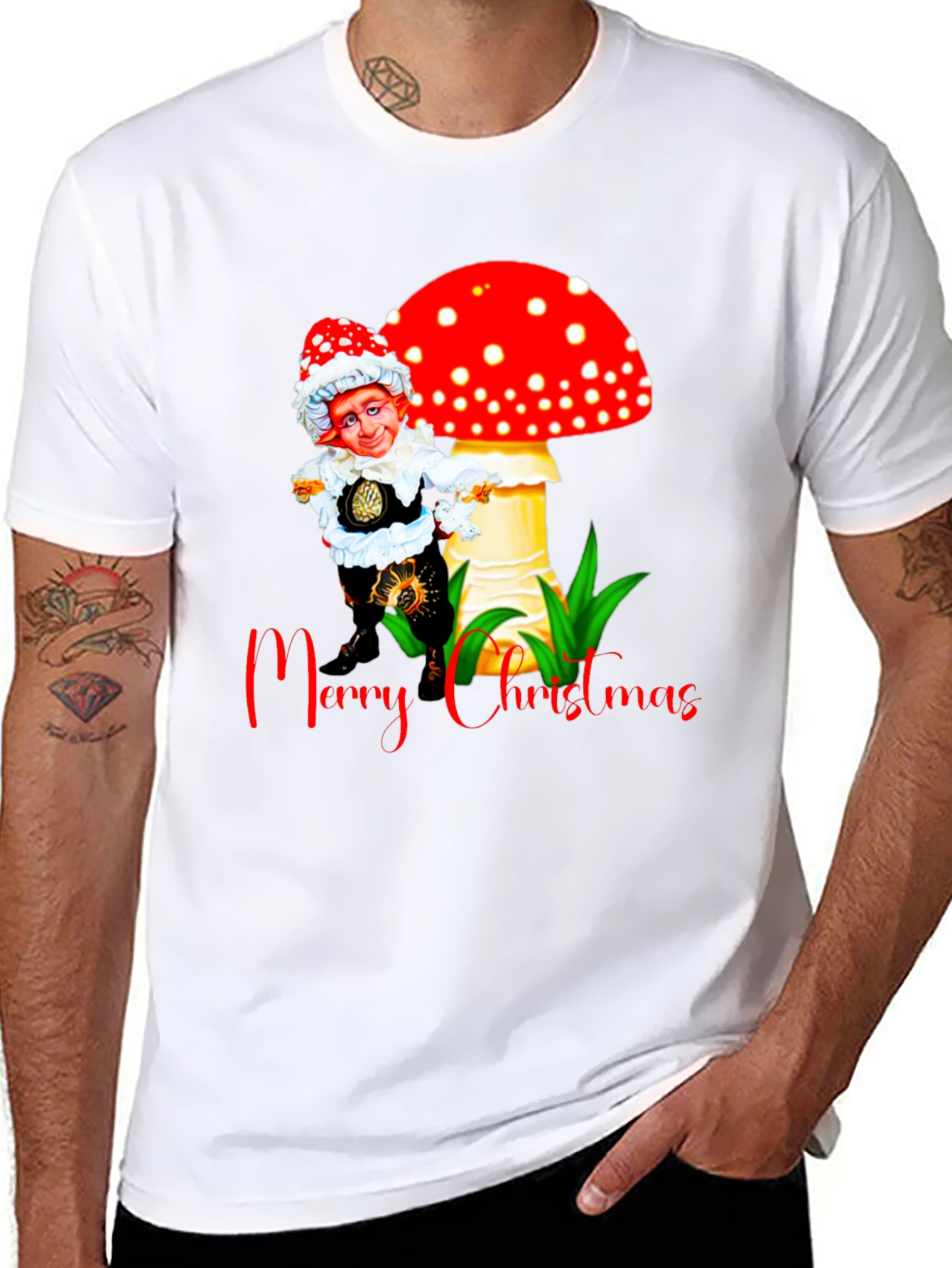 Festive Mushroom Gnome Christmas T-Shirt
