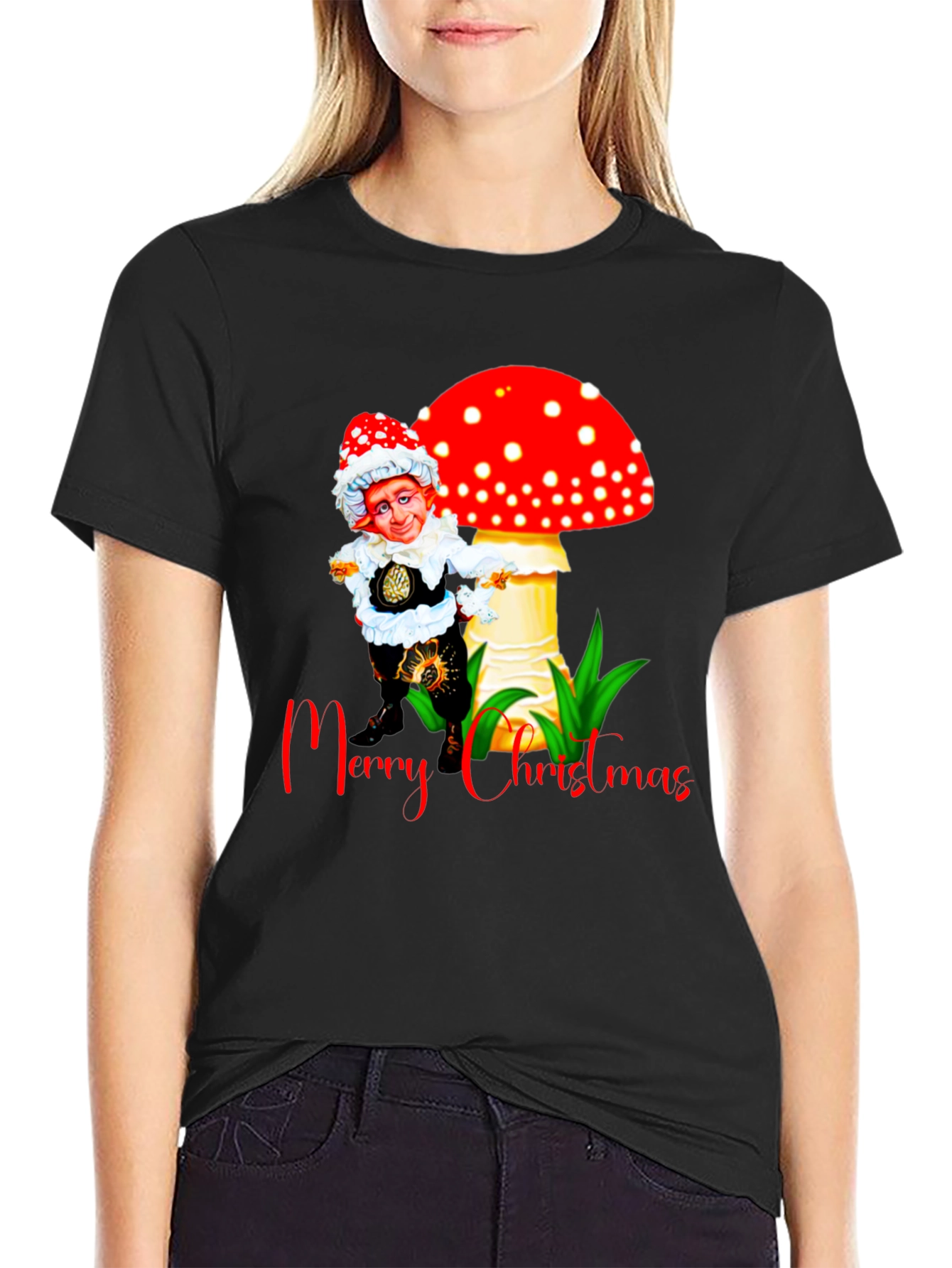 Festive Mushroom Gnome Christmas T-Shirt