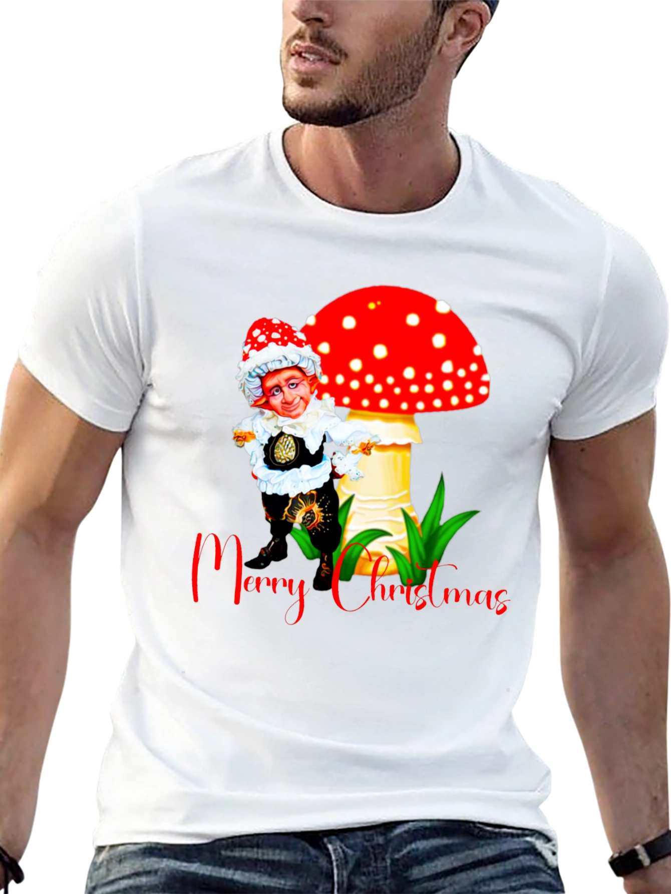 Festive Mushroom Gnome Christmas T-Shirt