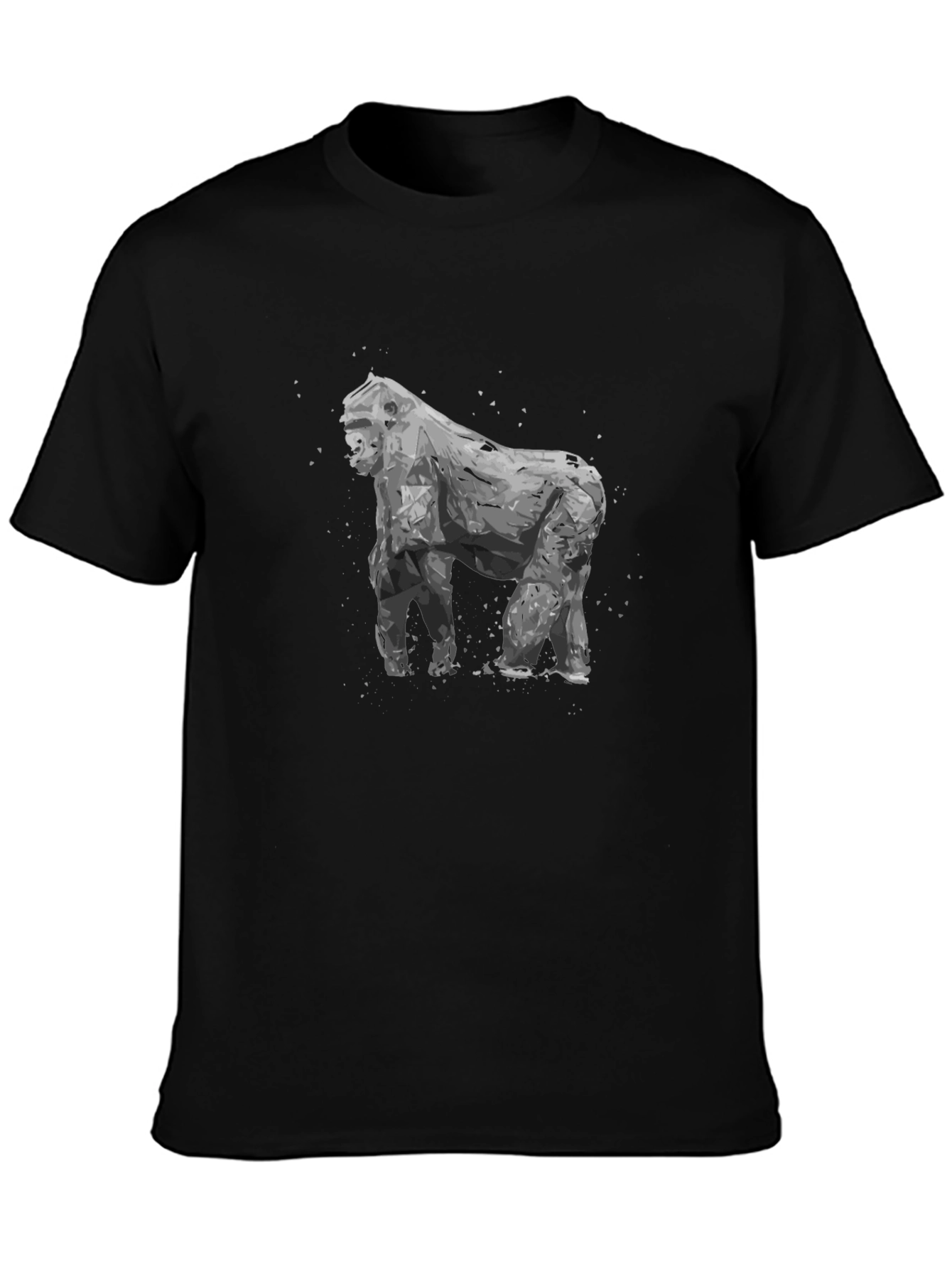 Geometric Gorilla Graphic Tee - Mens Black T-Shirt