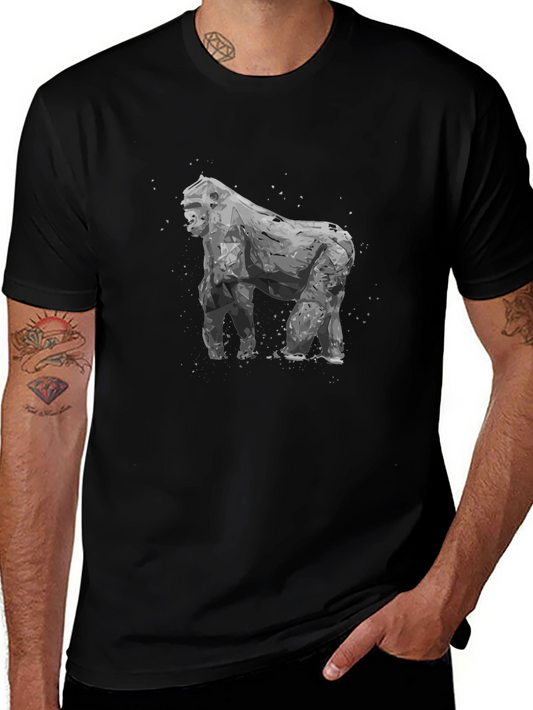 Geometric Gorilla Graphic Tee - Mens Black T-Shirt
