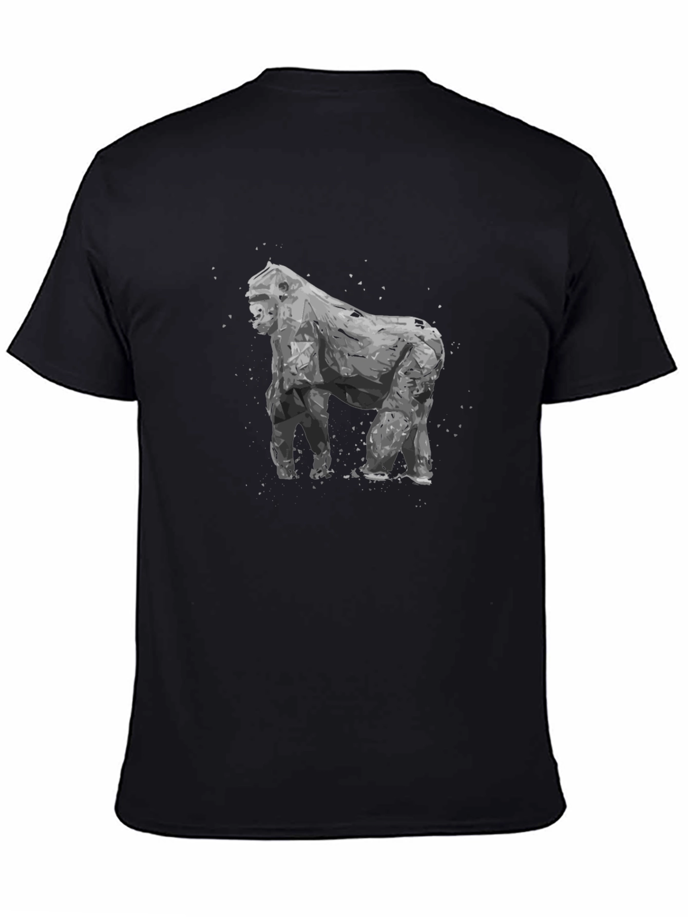 Geometric Gorilla Graphic Tee - Mens Black T-Shirt