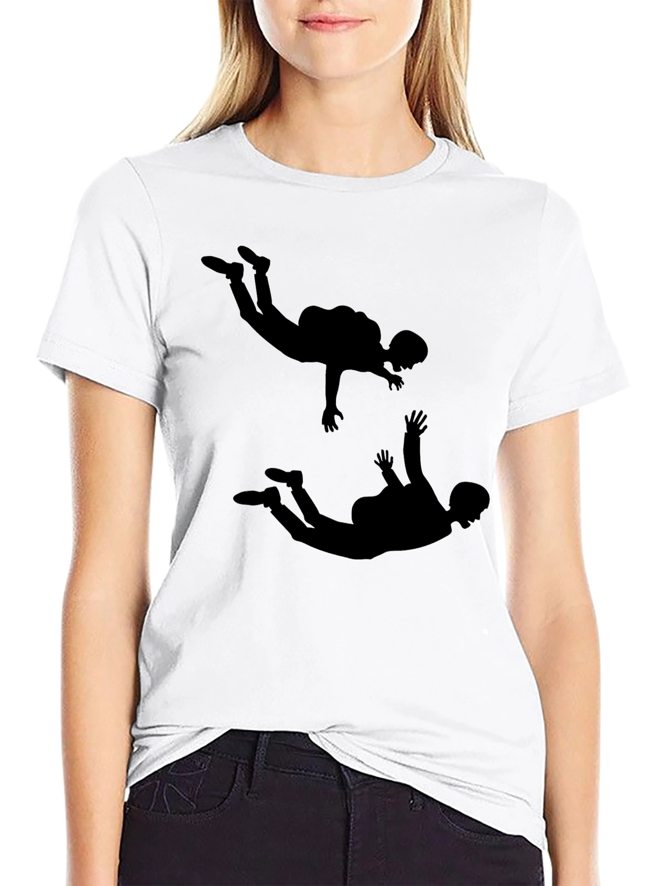 Skydiver Silhouette Graphic Tee - Classic Black T-Shirt