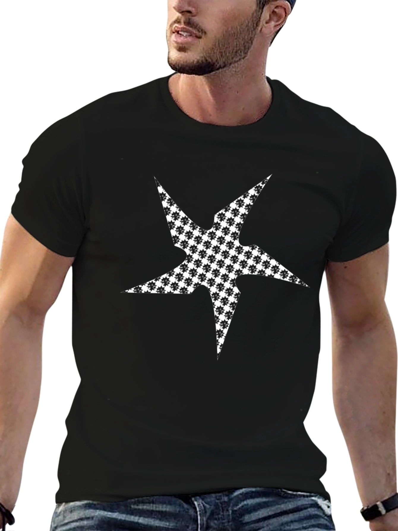 Star Graphic Tee - Modern Black Shirt