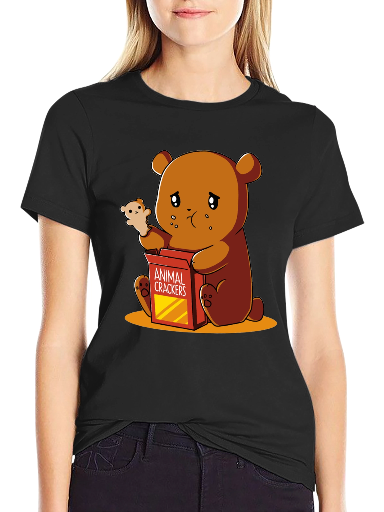 Sad Bear Animal Crackers Graphic Tee